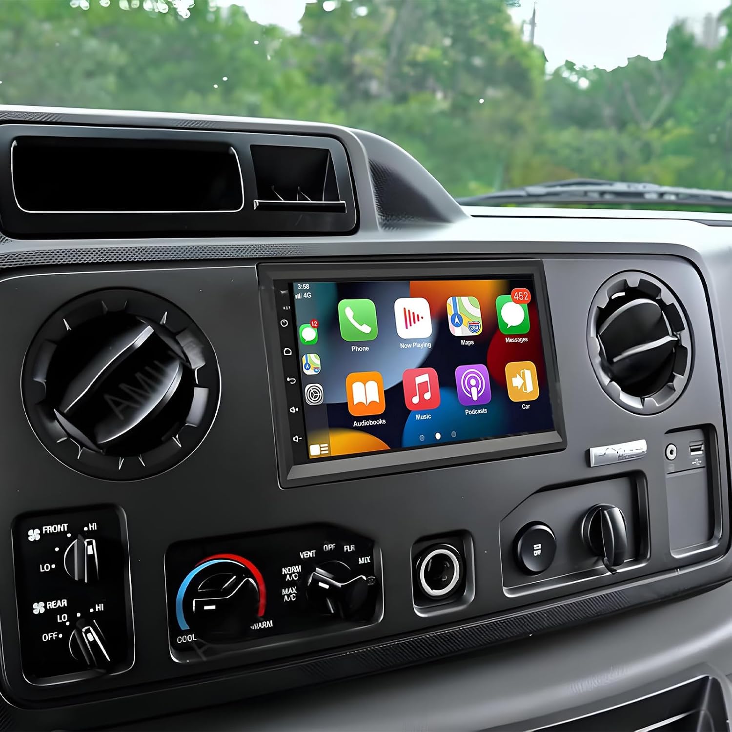 AUTOESTEREO PHEZEN 7 PULGADAS TOUCHSCREEN ANDROID 13 PARA FORD E250 E350 2009-2014 CON CARPLAY Y ANDROID AUTO - 1