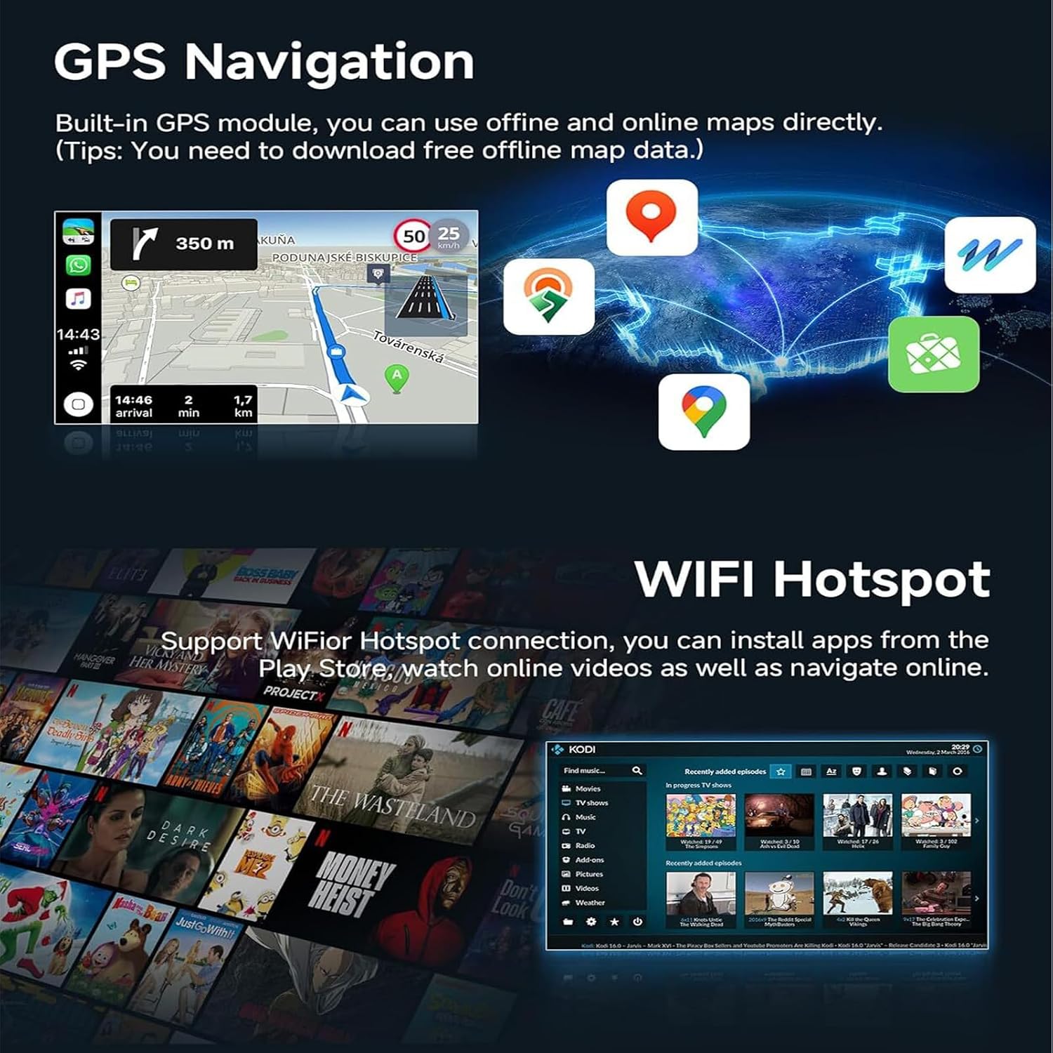 AUTOESTEREO PHEZEN 7 PULGADAS TOUCHSCREEN ANDROID 13 PARA FORD E250 E350 2009-2014 CON CARPLAY Y ANDROID AUTO - 4
