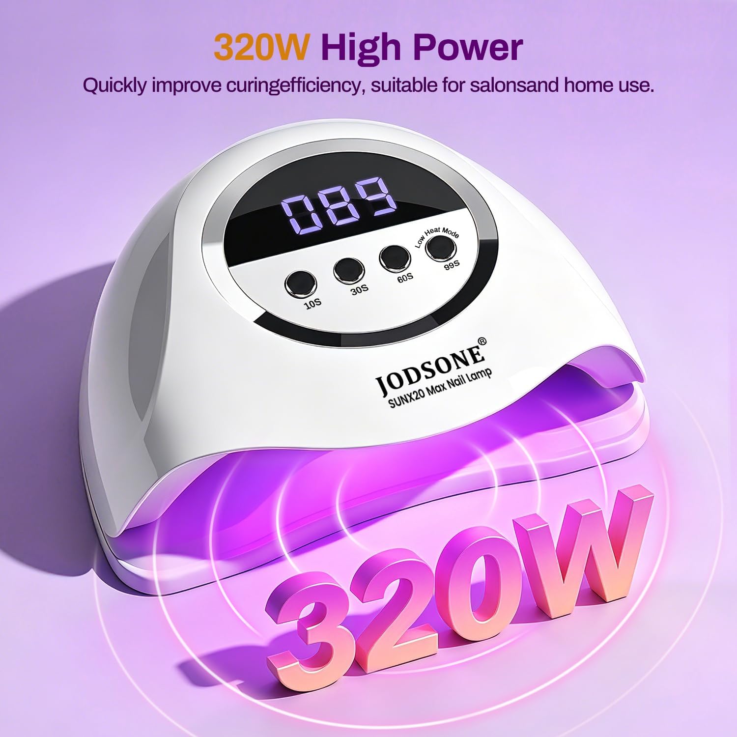 LÁMPARA LED UV PARA UÑAS JODSONE 320W CON 72 LUCES Y SENSOR AUTOMÁTICO - 2