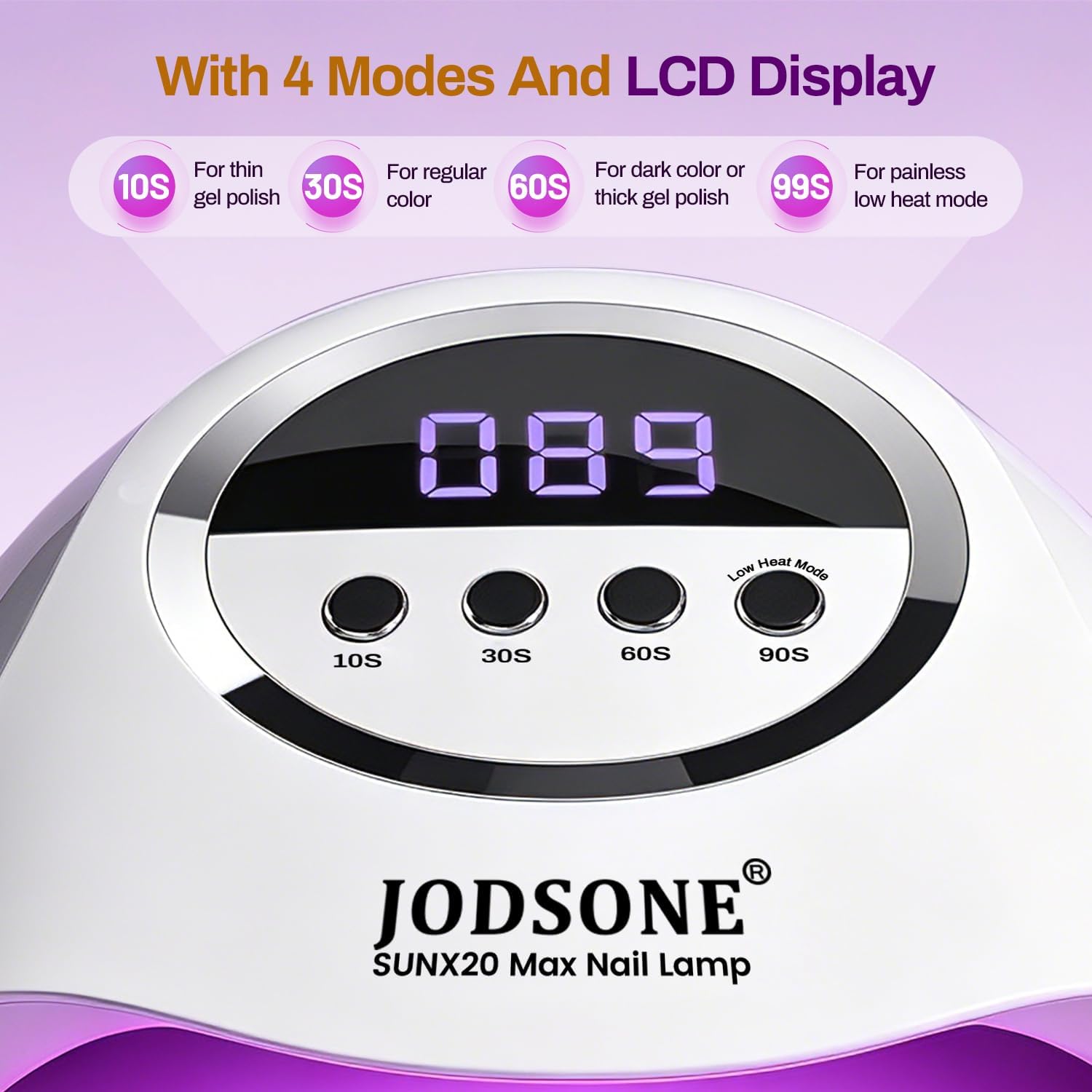 LÁMPARA LED UV PARA UÑAS JODSONE 320W CON 72 LUCES Y SENSOR AUTOMÁTICO - 3