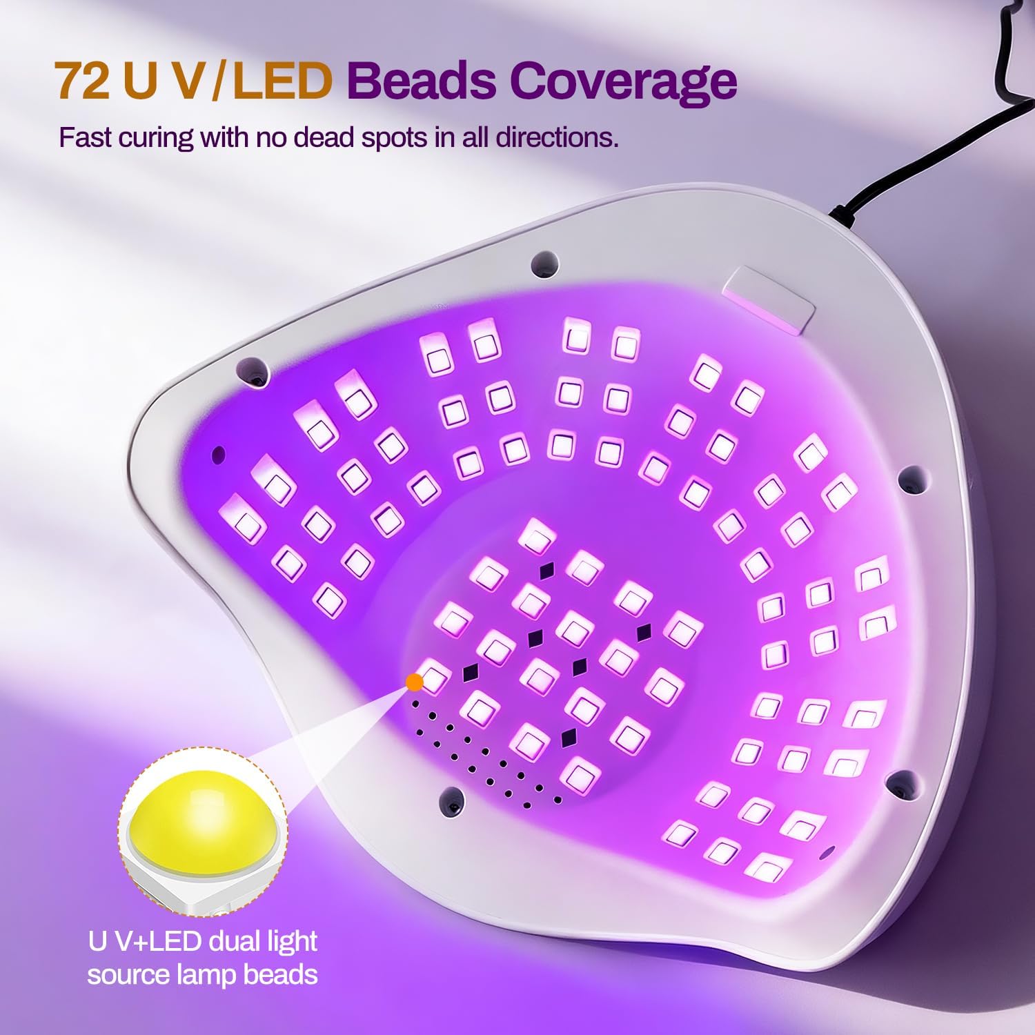 LÁMPARA LED UV PARA UÑAS JODSONE 320W CON 72 LUCES Y SENSOR AUTOMÁTICO - 5