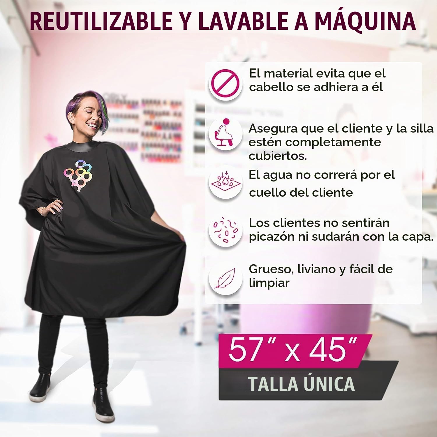 CAPA PARA CORTE DE CABELLO FRAMAR PROFESSIONAL 57' X 45' - 3
