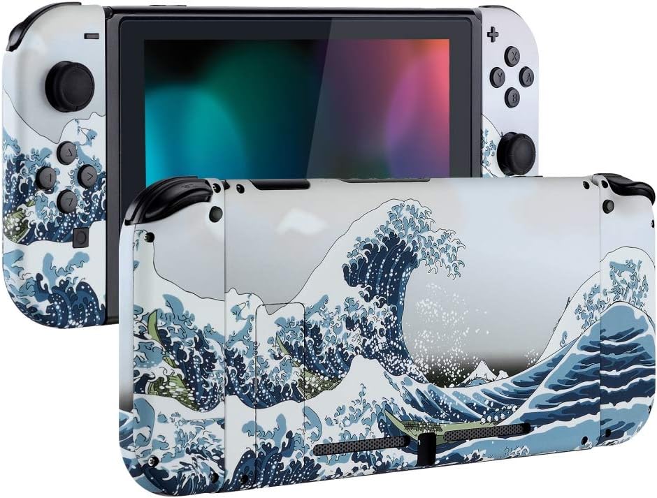 KIT DE CARCASA Y BOTONES DE REEMPLAZO EXTREMERATE PARA NINTENDO SWITCH THE GREAT WAVE - 1