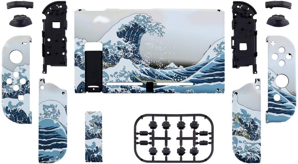 KIT DE CARCASA Y BOTONES DE REEMPLAZO EXTREMERATE PARA NINTENDO SWITCH THE GREAT WAVE - 2
