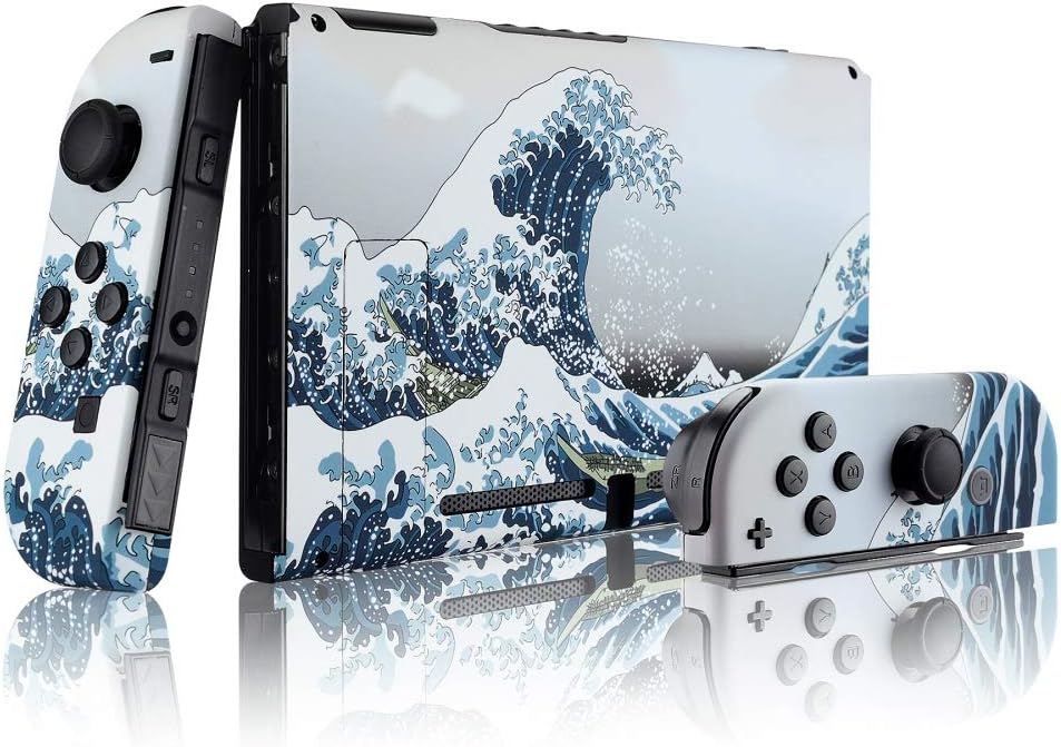 KIT DE CARCASA Y BOTONES DE REEMPLAZO EXTREMERATE PARA NINTENDO SWITCH THE GREAT WAVE - 3