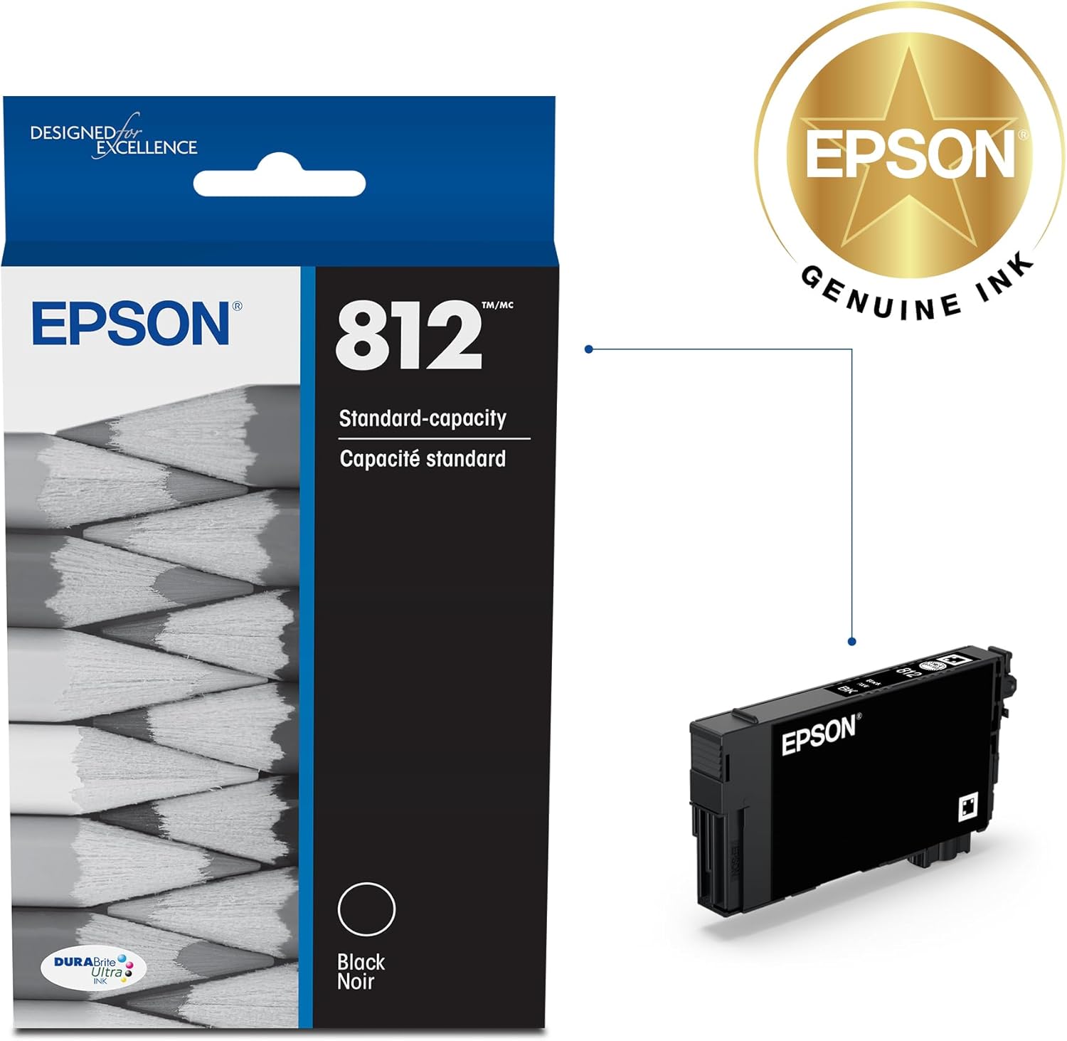 CARTUCHO DE TINTA EPSON 812 DURABRITE ULTRA CAPACIDAD ESTÁNDAR NEGRO T812120-S - 2