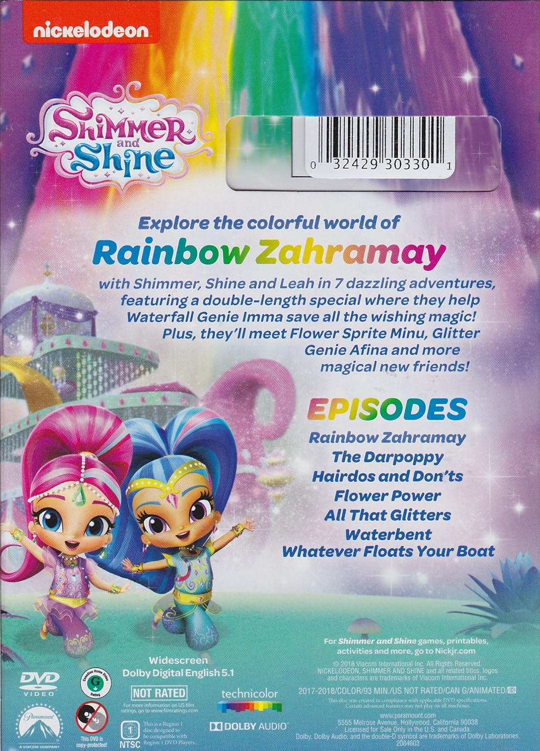 DVD SHIMMER AND SHINE BEYOND THE RAINBOW FALLS WITH DECALS - 2