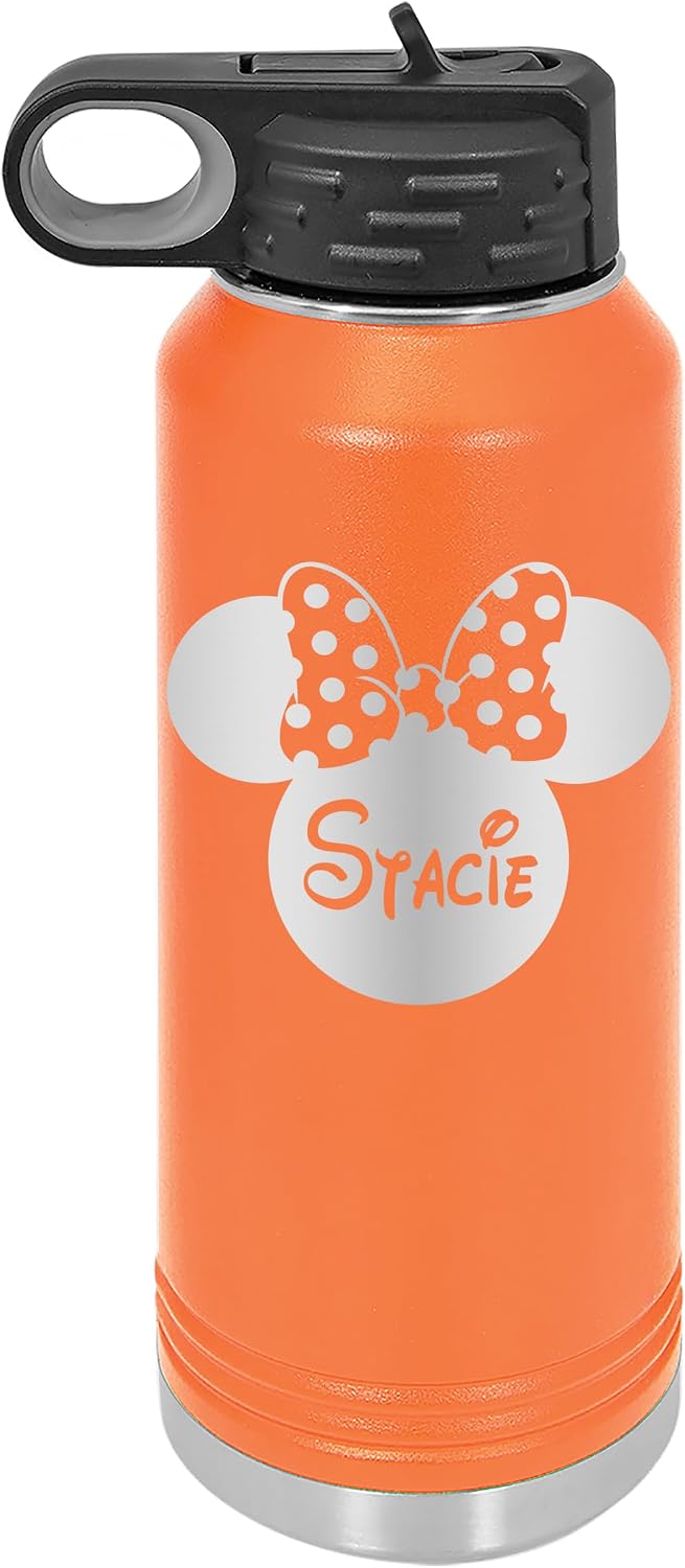BOTELLA TÉRMICA ENGRAVELIFE MINNIE MOUSE 32 OZ ACERO INOXIDABLE NARANJA - 1