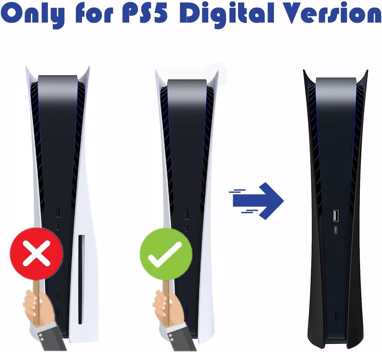 FACEPLATE COVER PARA PS5 DIGITAL EDITION PEYANZ + 2 COBERTORES DE CONTROLES - 2
