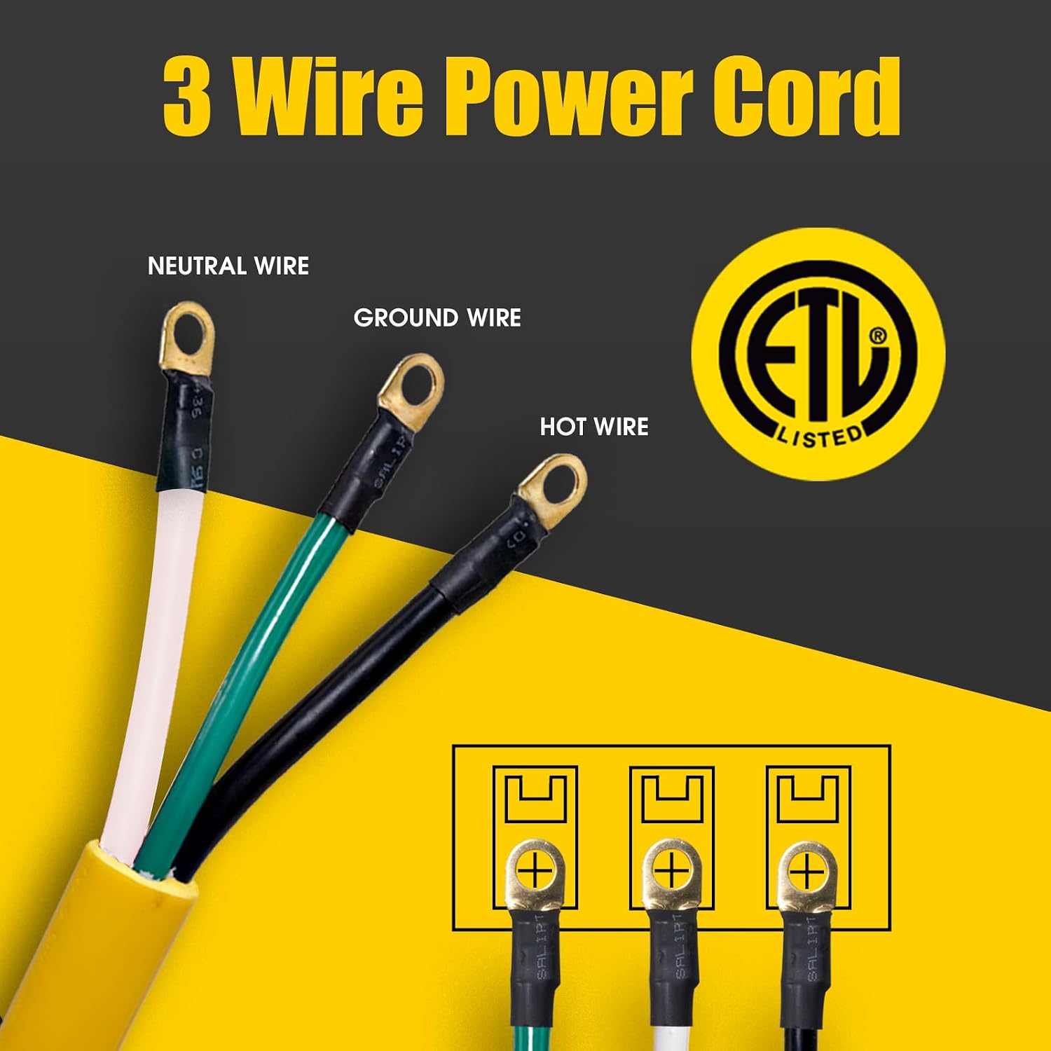 CABLE DE EXTENSIÓN NEMA TT-30P 30 AMP 125V LAZMUMI 6 PIES CON TERMINALES DE ANILLO - 3