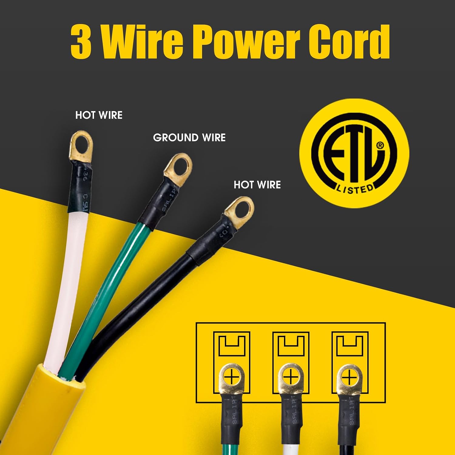 CABLE DE EXTENSIÓN NEMA 6-50P 50 AMP 250V 3 PUNTAS PARA SOLDADORA LAZMUMI 3 PIES - 3