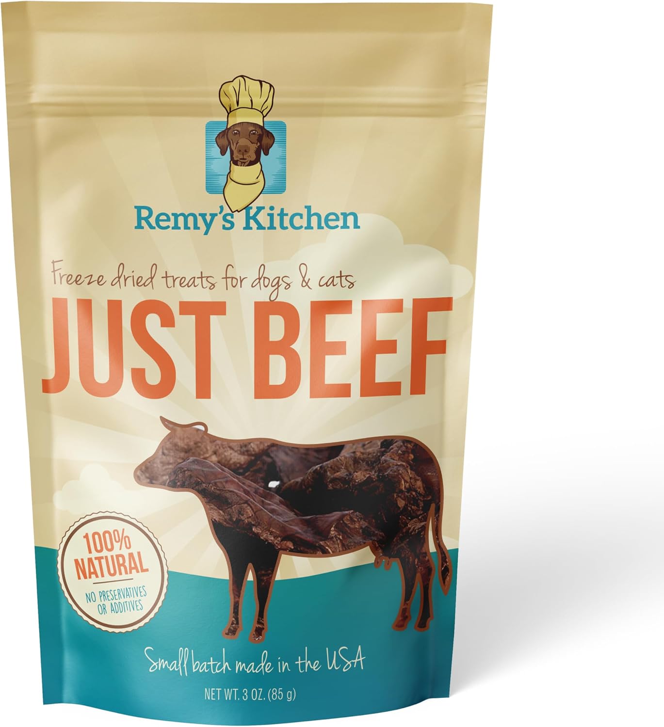 SNACKS FREEZE DRIED REMY'S KITCHEN CARNE DE RES PARA PERROS Y GATOS 3 OZ - 1