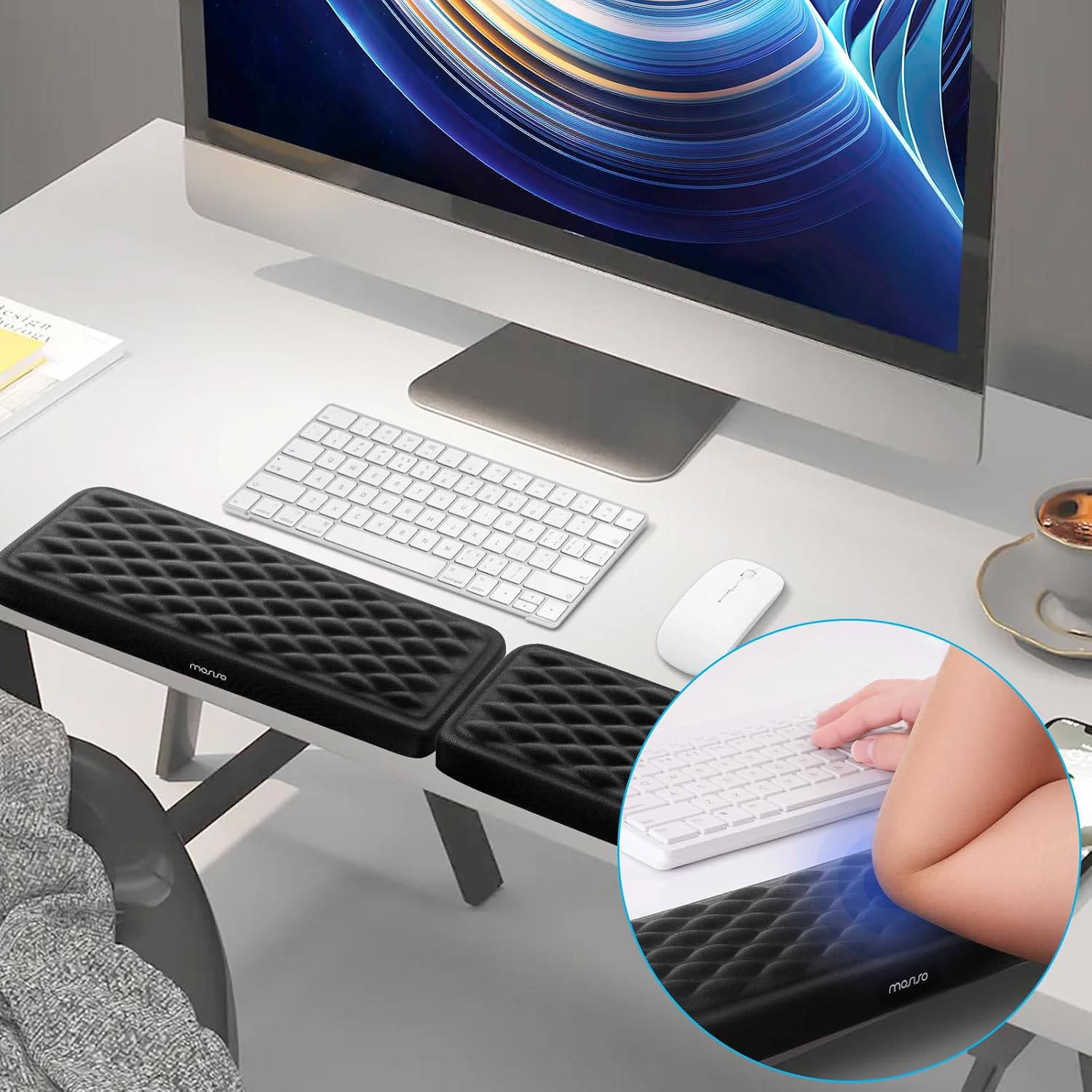 REPOSABRAZO MOSISO L-SHAPED DESK ELBOW PAD NEGRO - 2