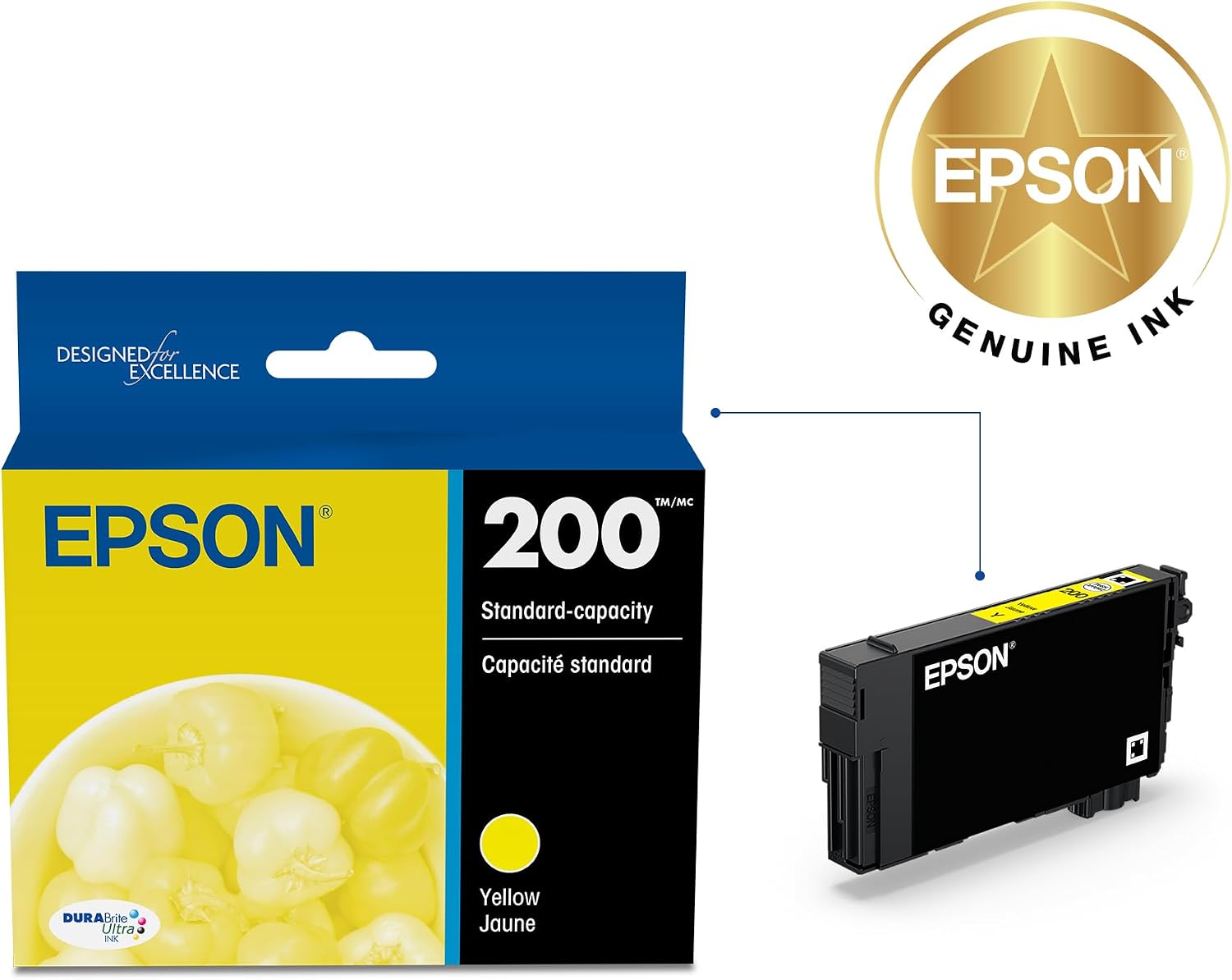 CARTUCHO DE TINTA EPSON 200 DURABRITE ULTRA AMARILLO T200420 - 2