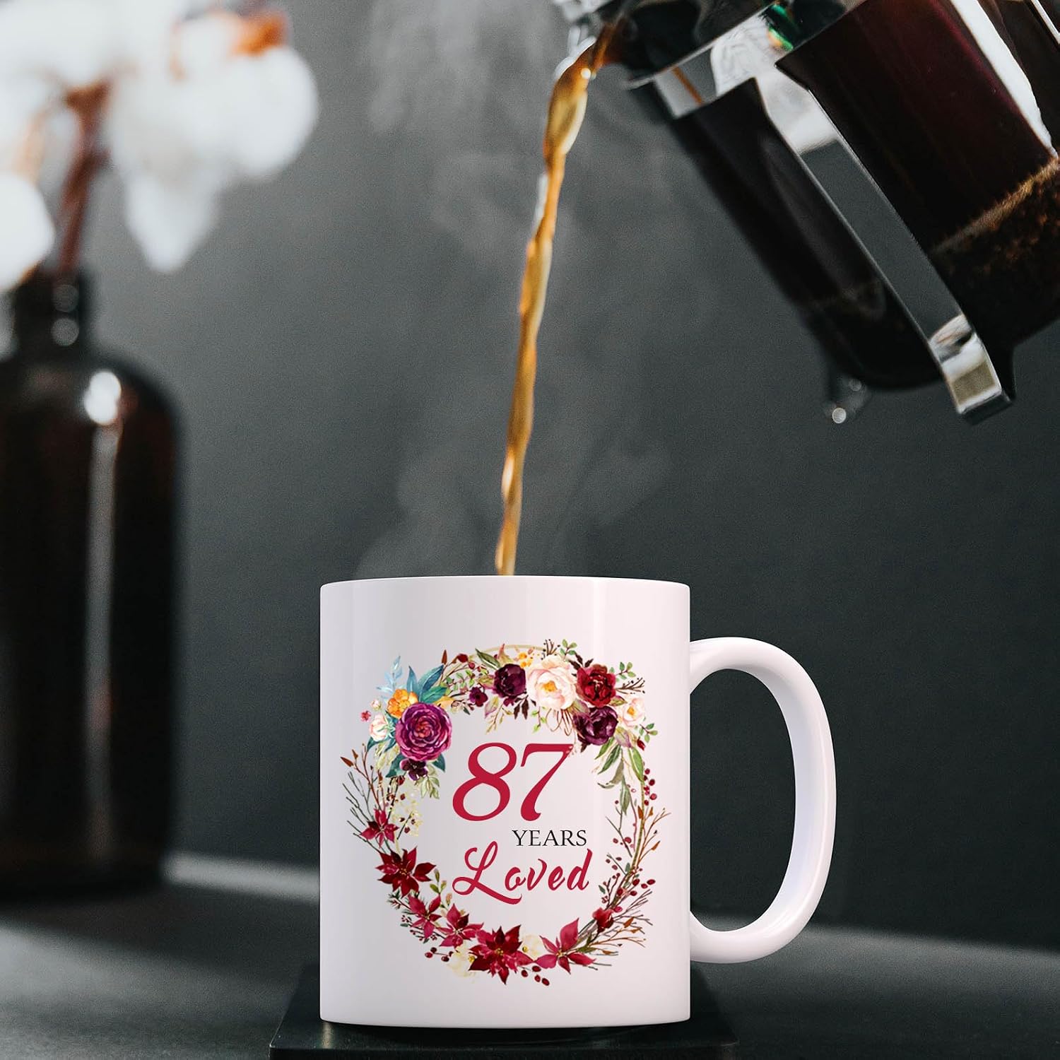 MUG CHOINN 1939 87TH BIRTHDAY GIFTS FOR WOMEN 11 OZ BLANCO - 5