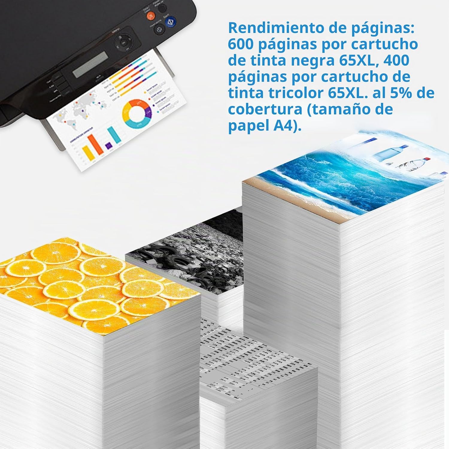 CARTUCHO DE TINTA 65XL NEGRO COMPATIBLE HP RELCOLOR PACK 2 UNIDADES - 3