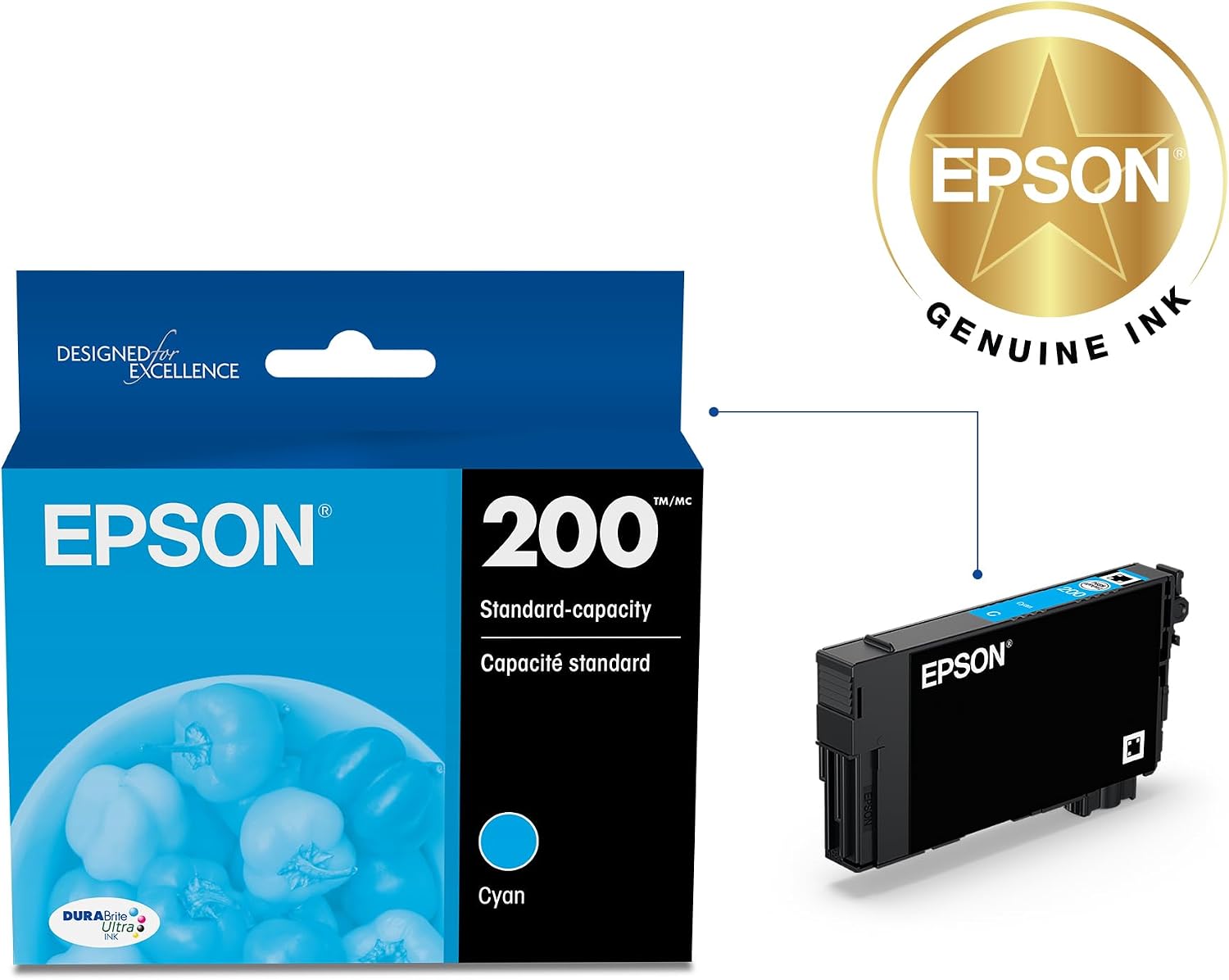 CARTUCHO DE TINTA EPSON 200 CIAN CAPACIDAD ESTÁNDAR T200220 - 2