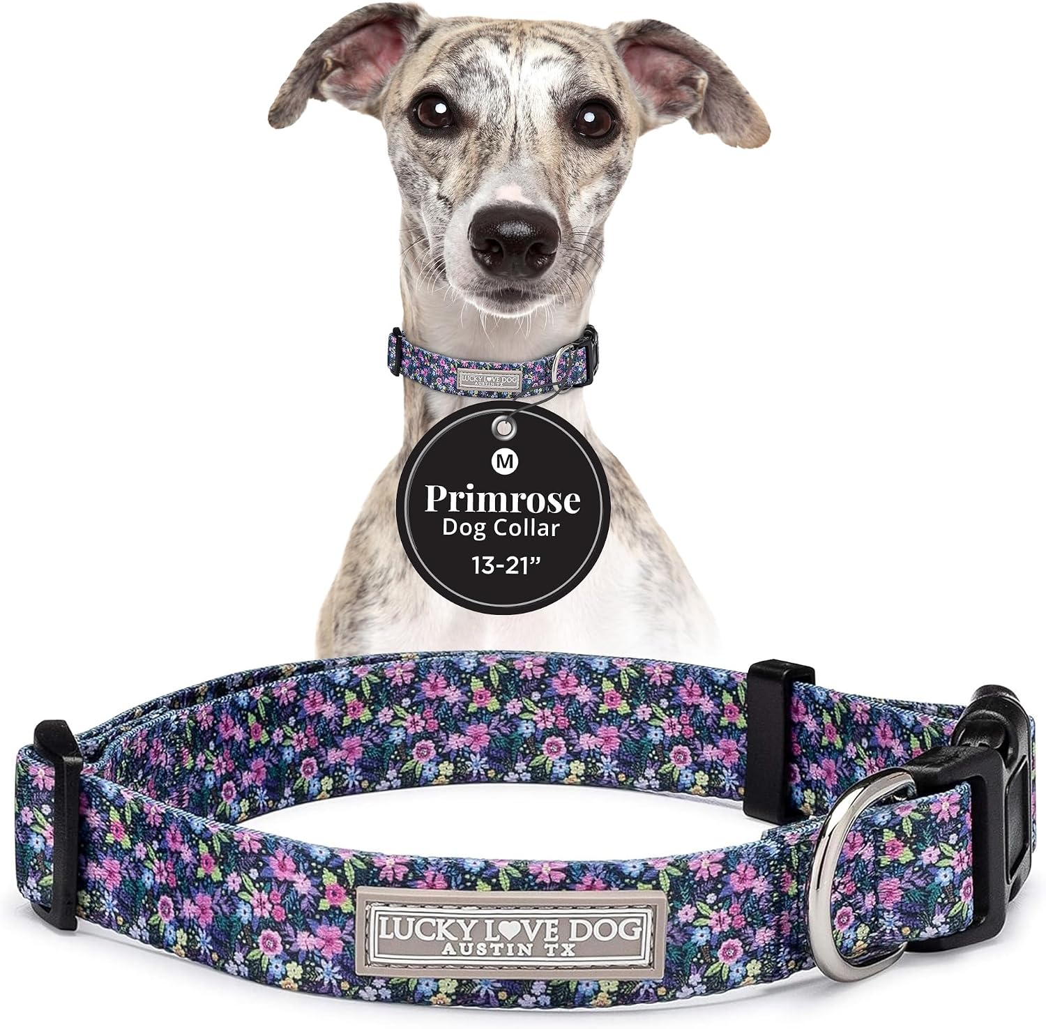 COLLAR AJUSTABLE LUCKY LOVE DOG PARA PERROS MEDIANOS PRIMROSE - 1
