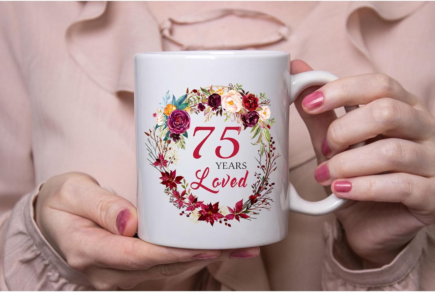 MUG CHOINN 1951 75TH BIRTHDAY GIFTS FOR WOMEN 11 OZ BLANCO - 3