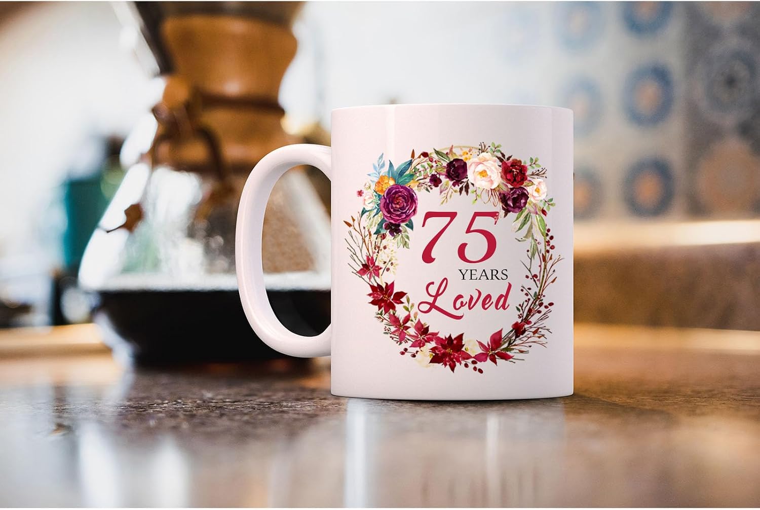 MUG CHOINN 1951 75TH BIRTHDAY GIFTS FOR WOMEN 11 OZ BLANCO - 4