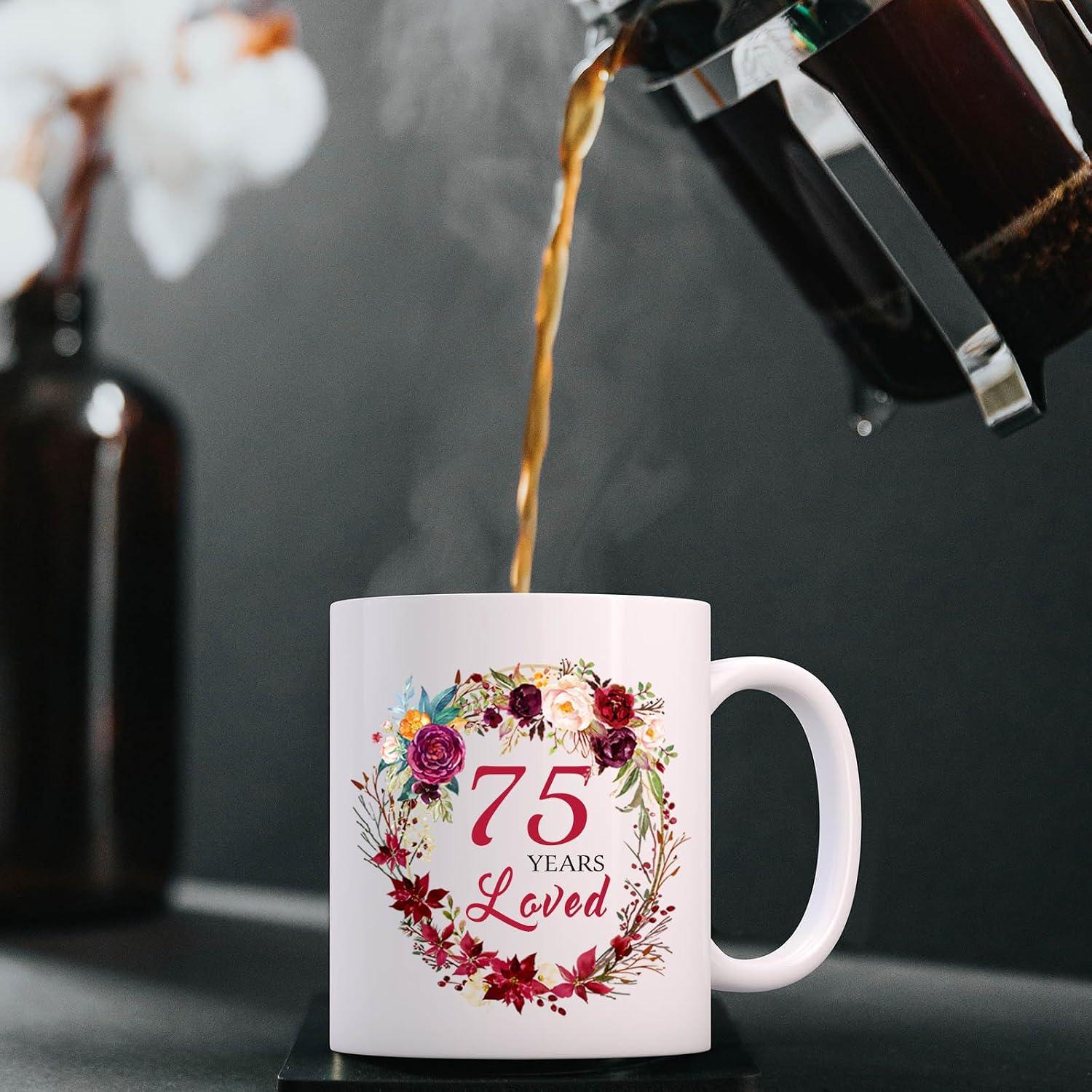 MUG CHOINN 1951 75TH BIRTHDAY GIFTS FOR WOMEN 11 OZ BLANCO - 5