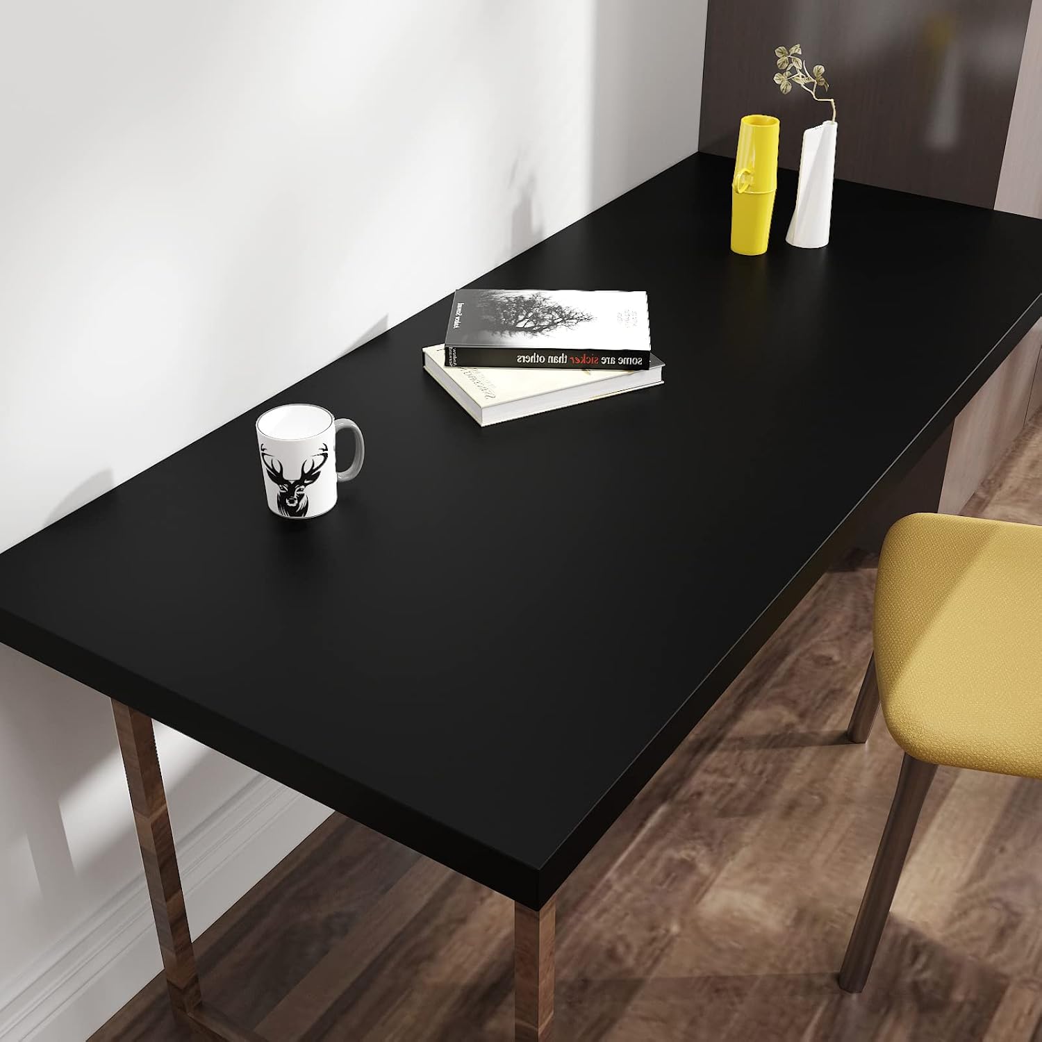 PAPEL MURAL AUTOADHESIVO VARYPAPER 32'' X 118'' NEGRO MATE REMOVIBLE - 4