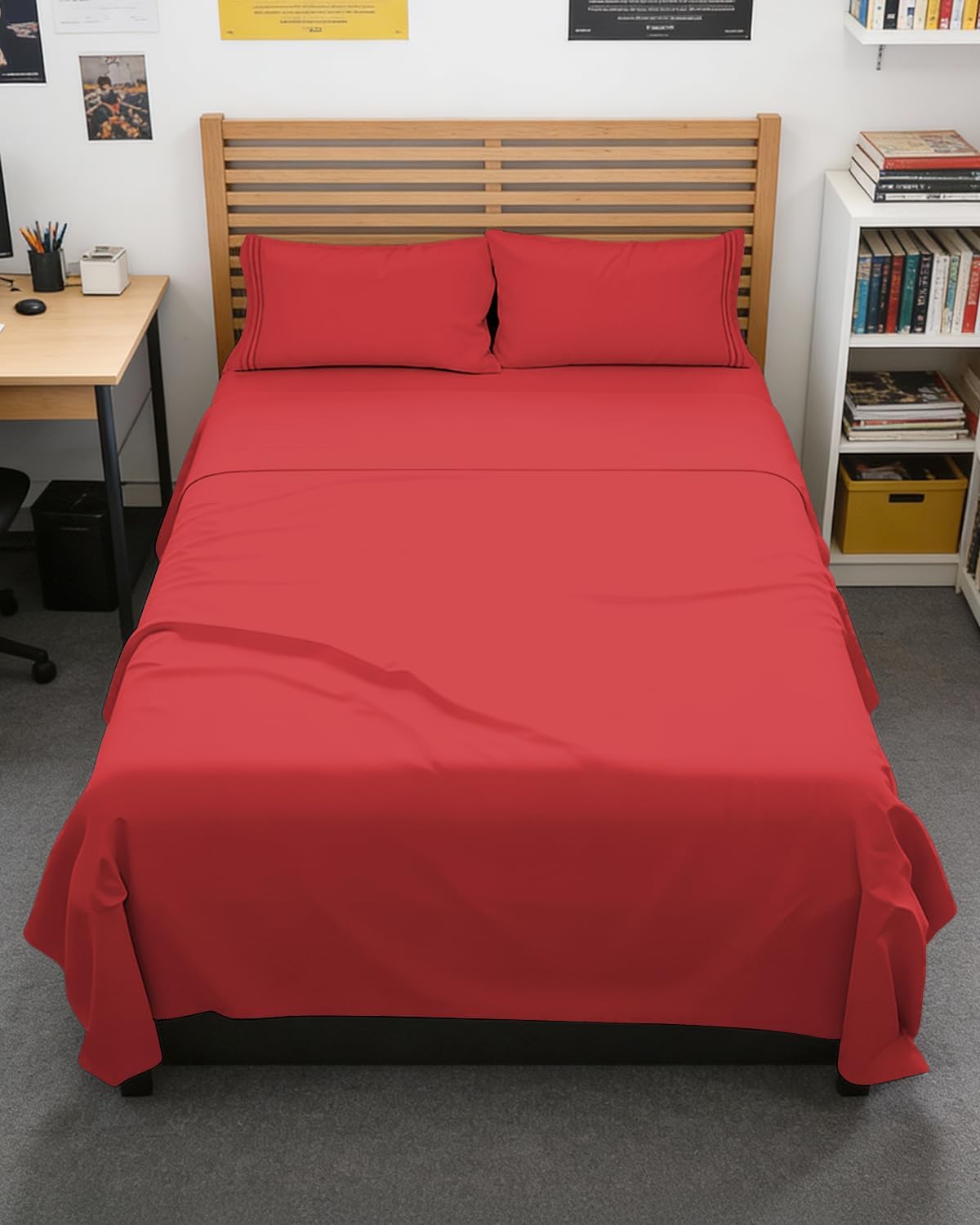JUEGO DE SÁBANAS FULL XL 4 PIEZAS CGK UNLIMITED ROJO - 1