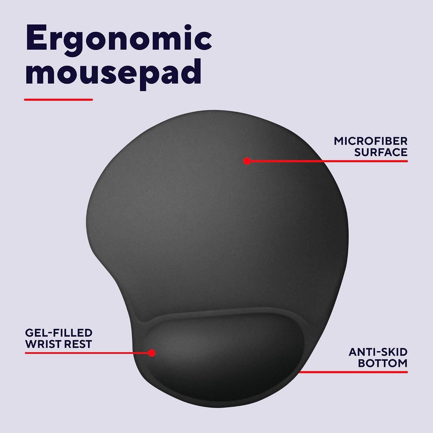 MOUSE PAD TRUST BIGFOOT GEL 230 X 195 MM NEGRO - 2