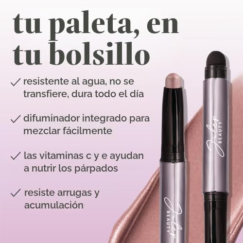 SOMBRA DE OJOS JULEP EYESHADOW 101 CRÈME-TO-POWDER STICK DUO PERLA Y ROSA SHIMMER - 4