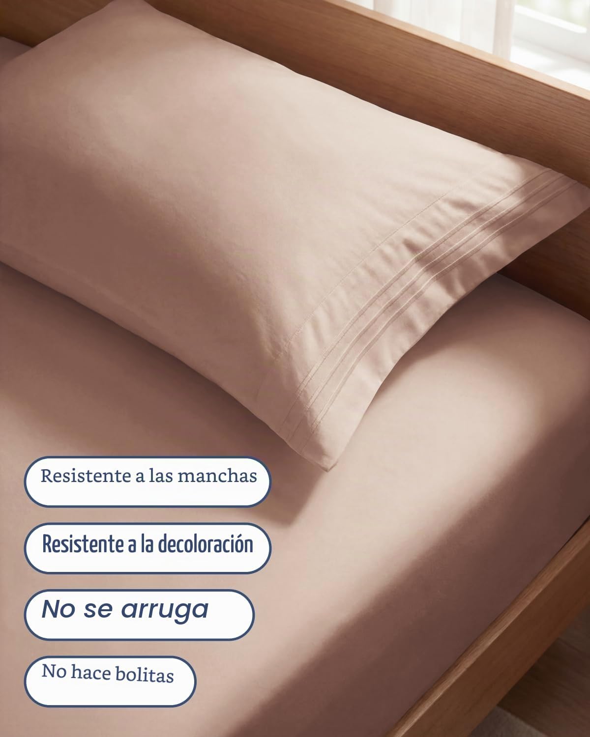 JUEGO DE SÁBANAS TWIN SIZE 3 PIEZAS MICROFIBRA MALVA - 5