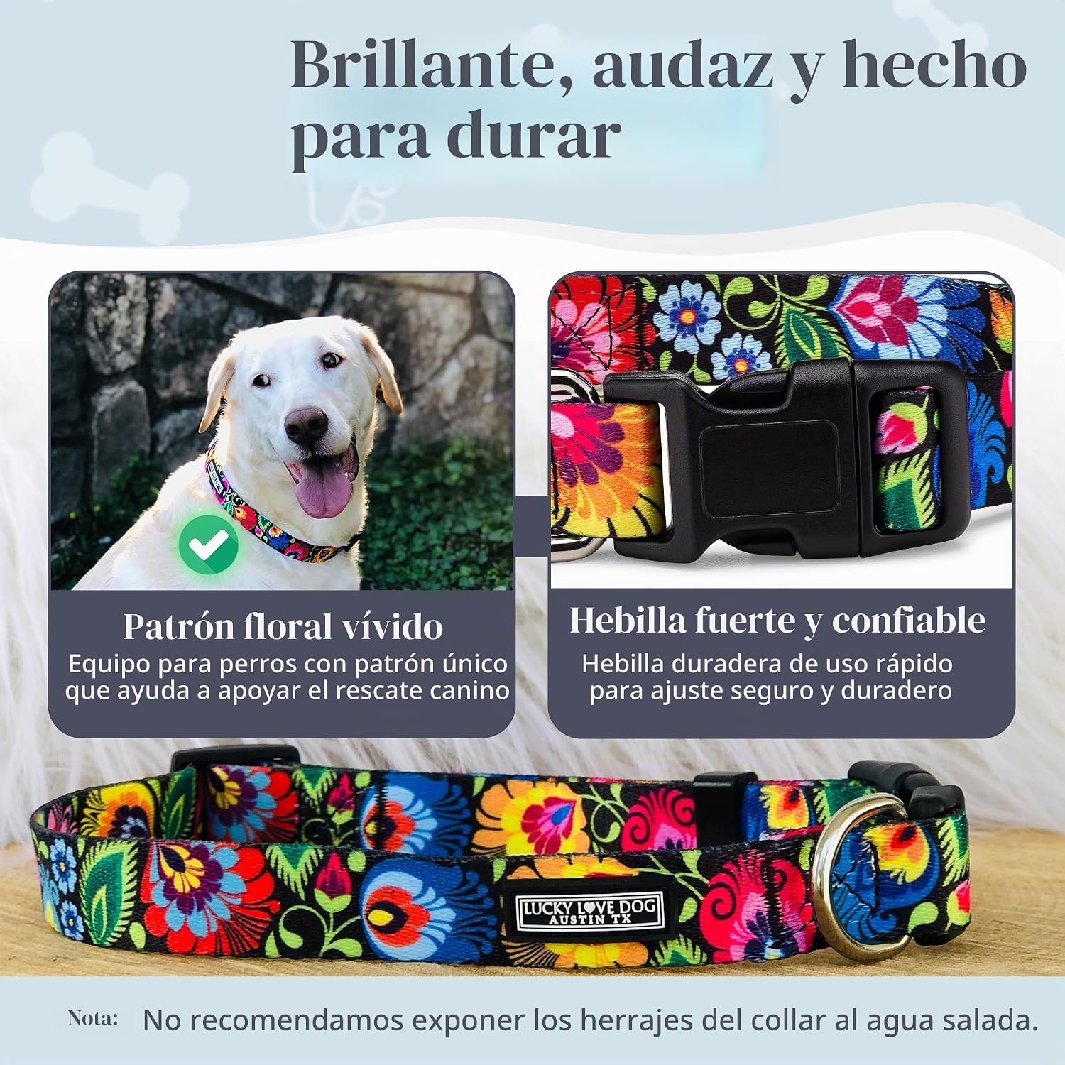 COLLAR AJUSTABLE LUCKY LOVE DOG BLACKBIRD PARA PERROS PEQUEÑOS - 3