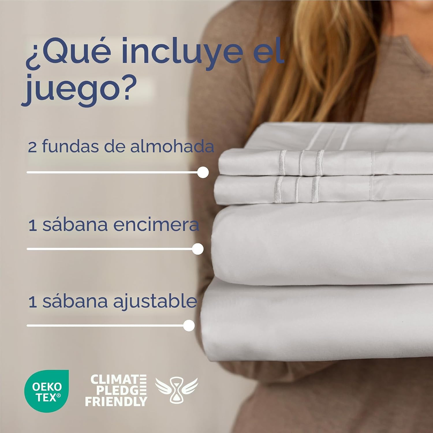 JUEGO DE SÁBANAS FULL SIZE 4 PIEZAS MICROFIBRA GRIS FRANCÉS - 2