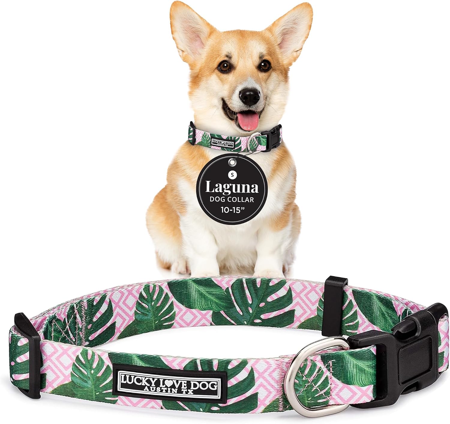 COLLAR AJUSTABLE LUCKY LOVE DOG PARA PERROS PEQUEÑOS LAGUNA TALLA S - 1