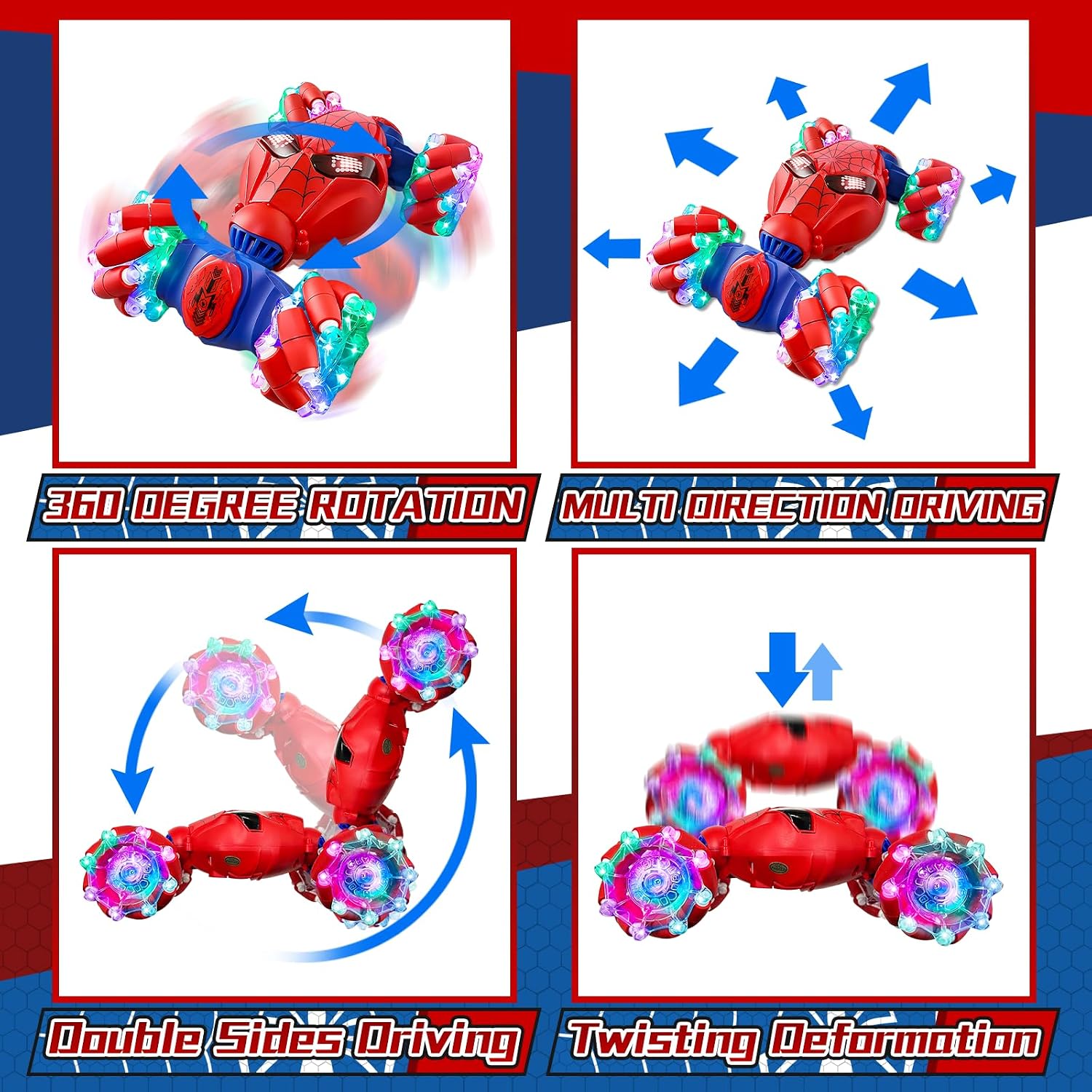 AUTO DE JUGUETE UUCOCO S-PIDER RC CON CONTROL POR GESTOS Y ROTACIÓN 360° - 3