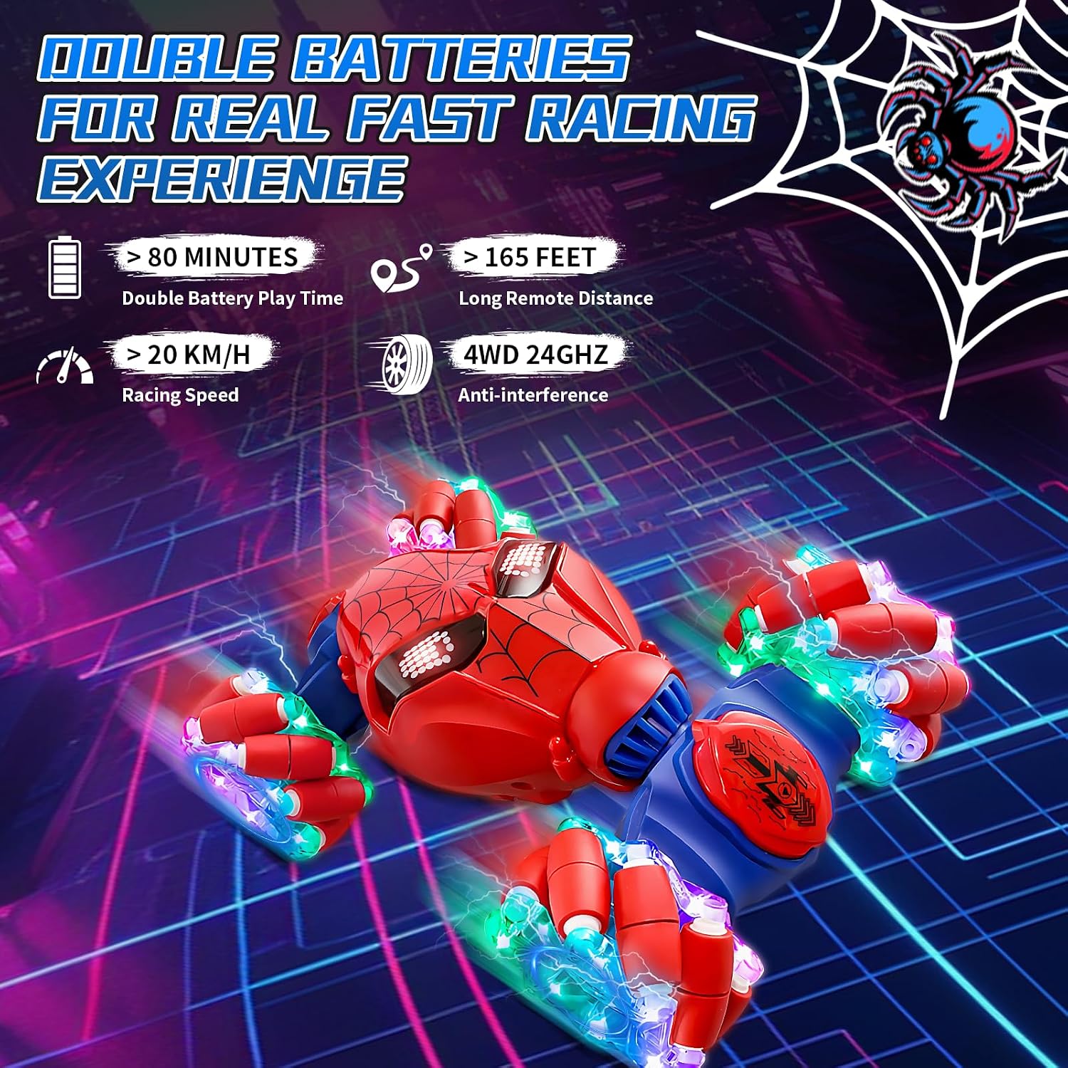 AUTO DE JUGUETE UUCOCO S-PIDER RC CON CONTROL POR GESTOS Y ROTACIÓN 360° - 5