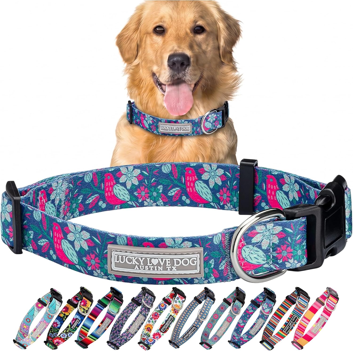 COLLAR AJUSTABLE LUCKY LOVE DOG PARA PERROS GRANDES CARRIEBELLE - 1