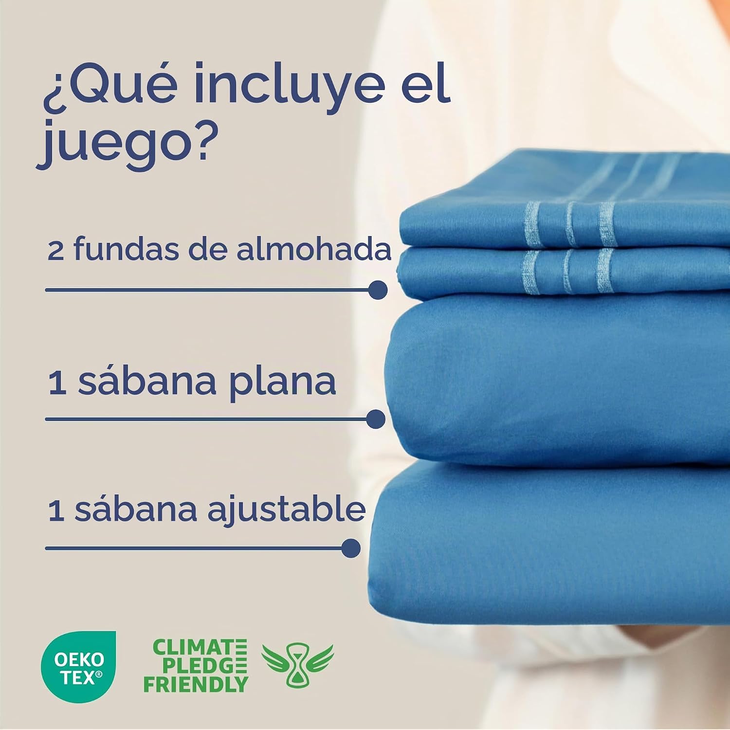 JUEGO DE SÁBANAS CAL KING 4 PIEZAS MICROFIBRA AZUL DENIM - 2