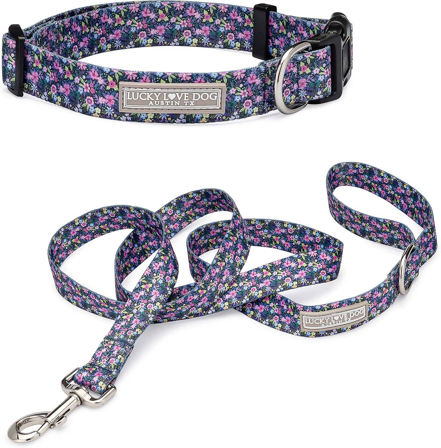 COLLAR Y CORREA LUCKY LOVE DOG PRIMROSE PARA PERROS GRANDES - 1