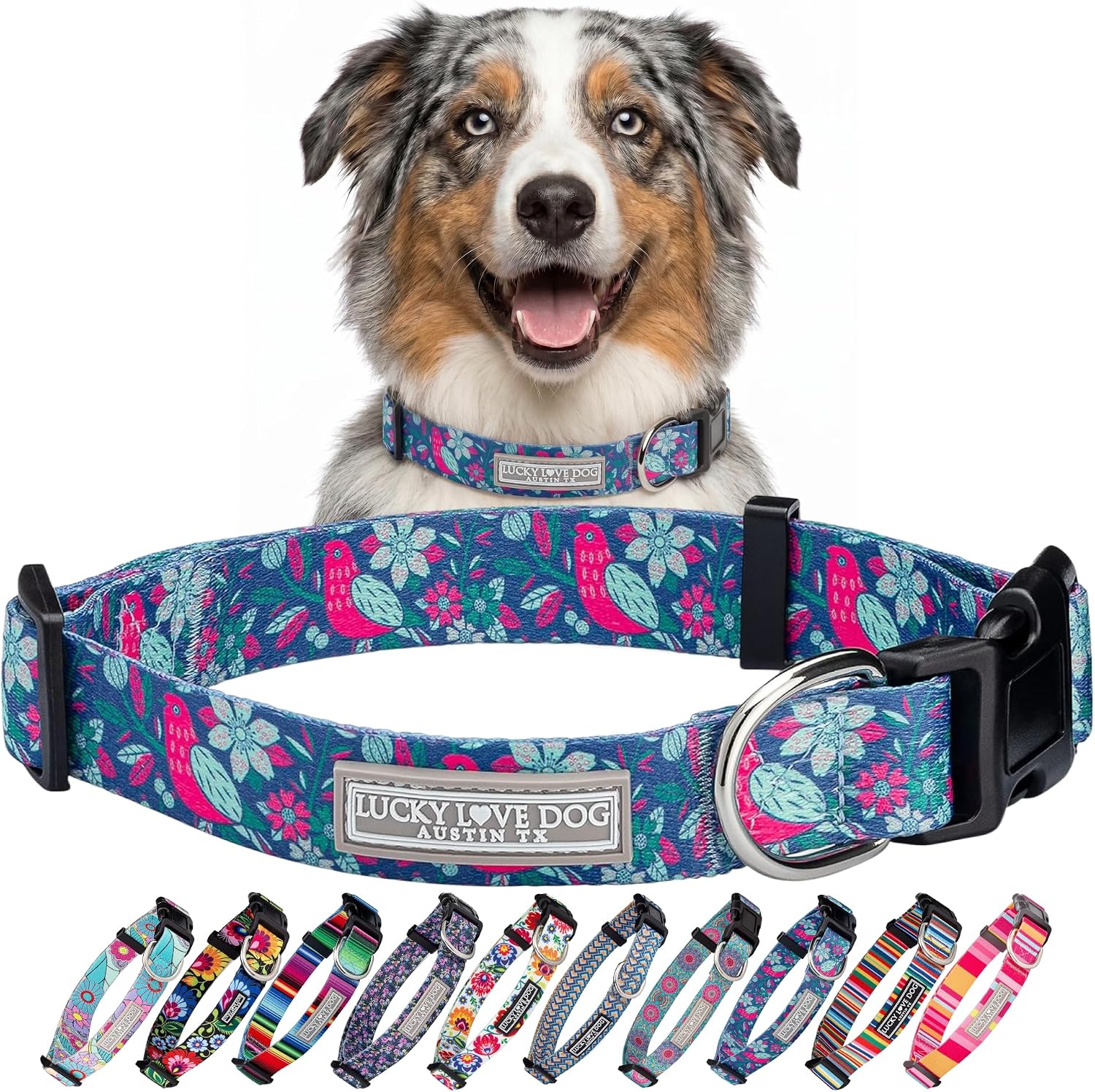 COLLAR AJUSTABLE LUCKY LOVE DOG CARRIEBELLE PARA PERROS MEDIANOS - 1