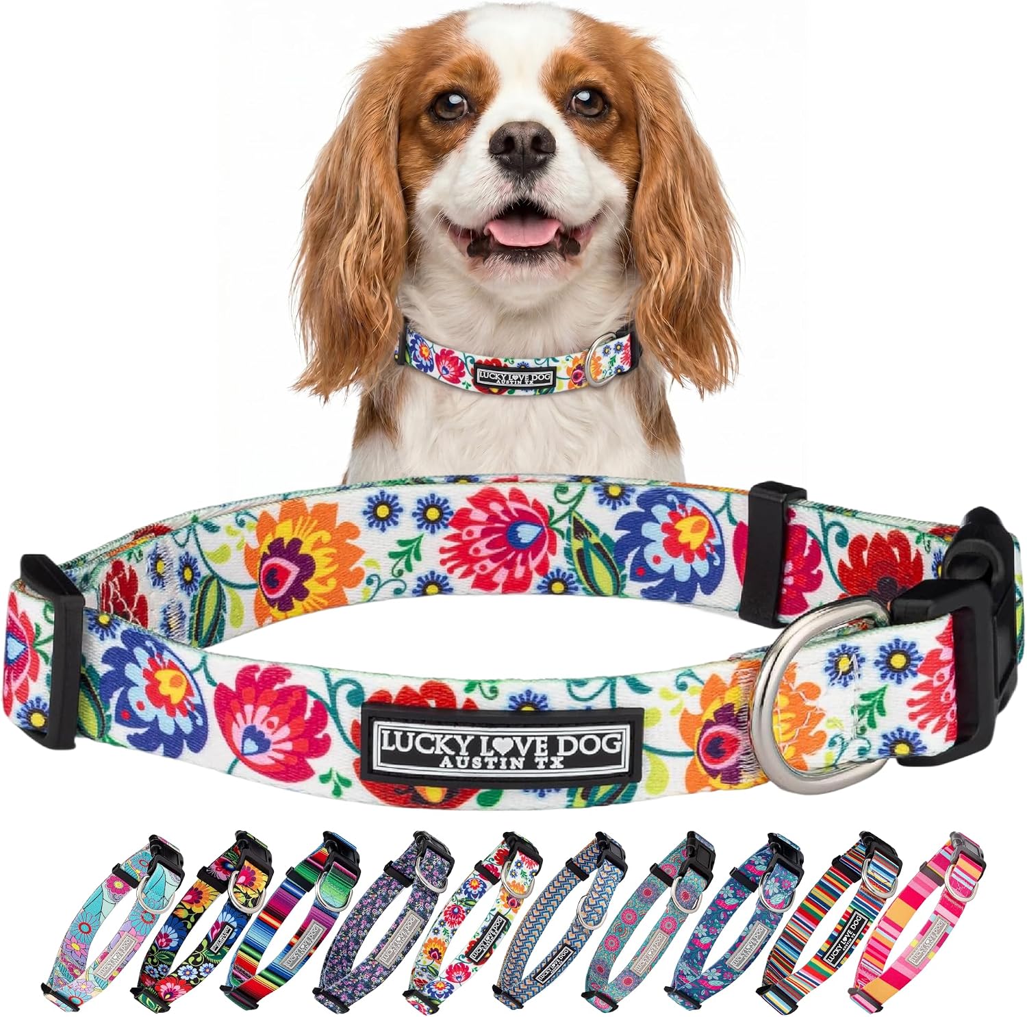 COLLAR LUCKY LOVE DOG AJUSTABLE SUAVE PARA PERROS PEQUEÑOS MARIQUITA - 1
