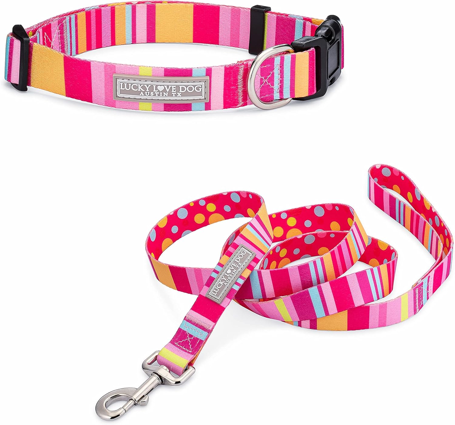 JUEGO DE COLLAR Y CORREA LUCKY LOVE DOG MOLLY TALLA X-SMALL - 1