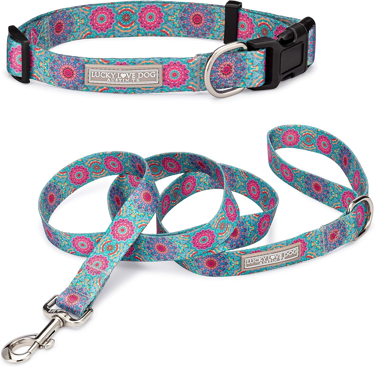 JUEGO DE COLLAR Y CORREA LUCKY LOVE DOG CLARA PARA PERROS PEQUEÑOS - 1