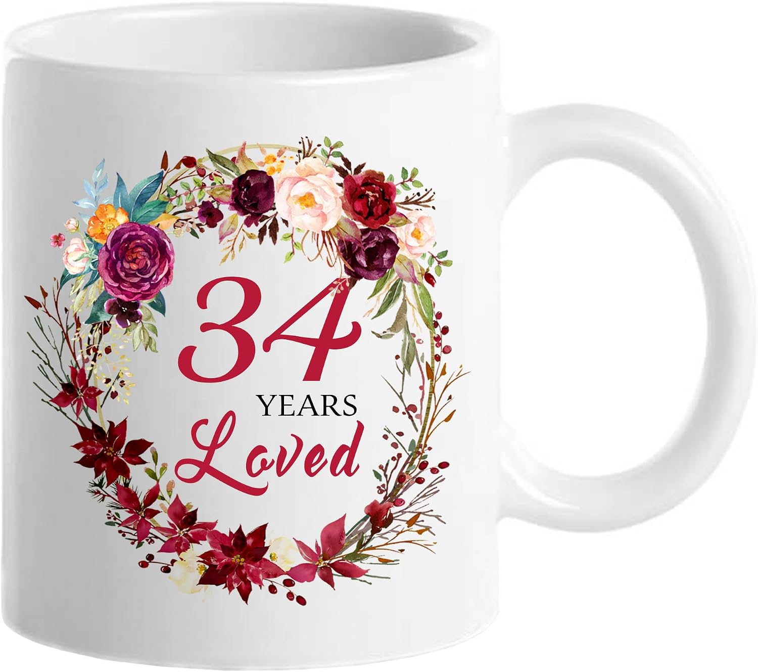 MUG CHOINN 1992 34TH BIRTHDAY GIFTS FOR WOMEN 11 OZ BLANCO - 1