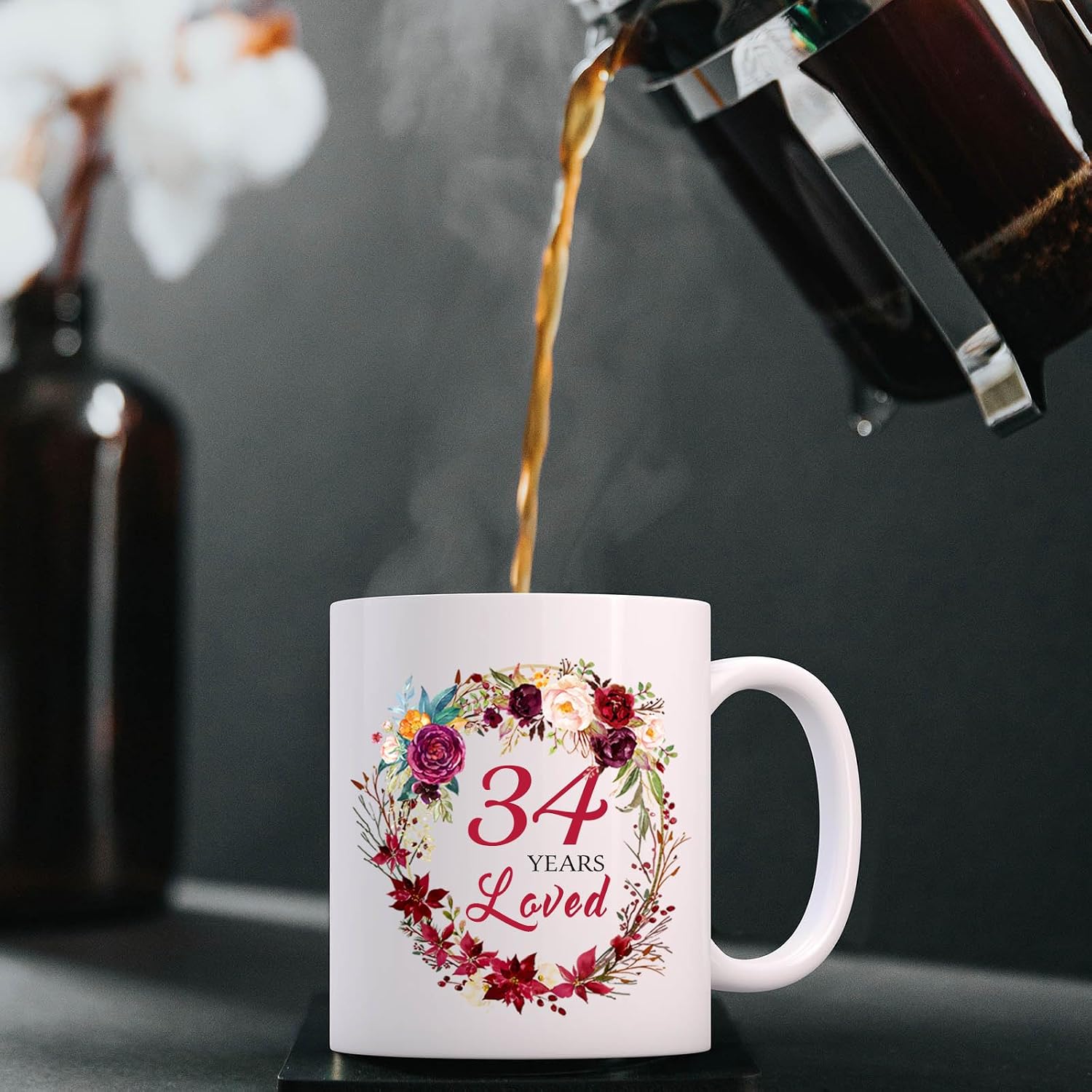 MUG CHOINN 1992 34TH BIRTHDAY GIFTS FOR WOMEN 11 OZ BLANCO - 5