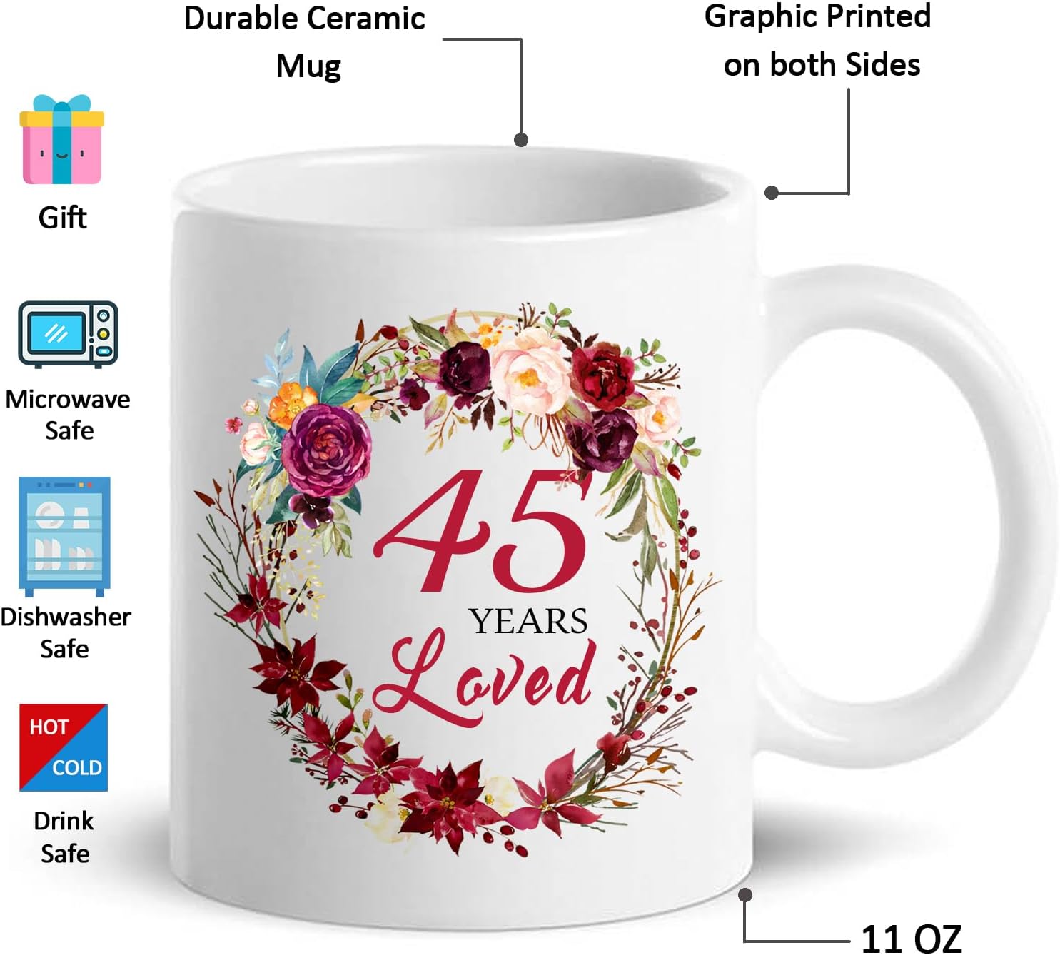 MUG CHOINN 1981 45 AÑOS BLANCO 11 OZ - 2