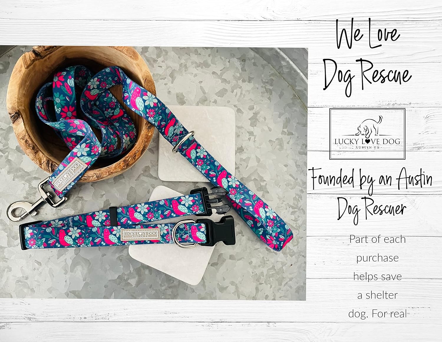JUEGO DE COLLAR Y CORREA LUCKY LOVE DOG CARRIEBELLE TALLA XS - 5