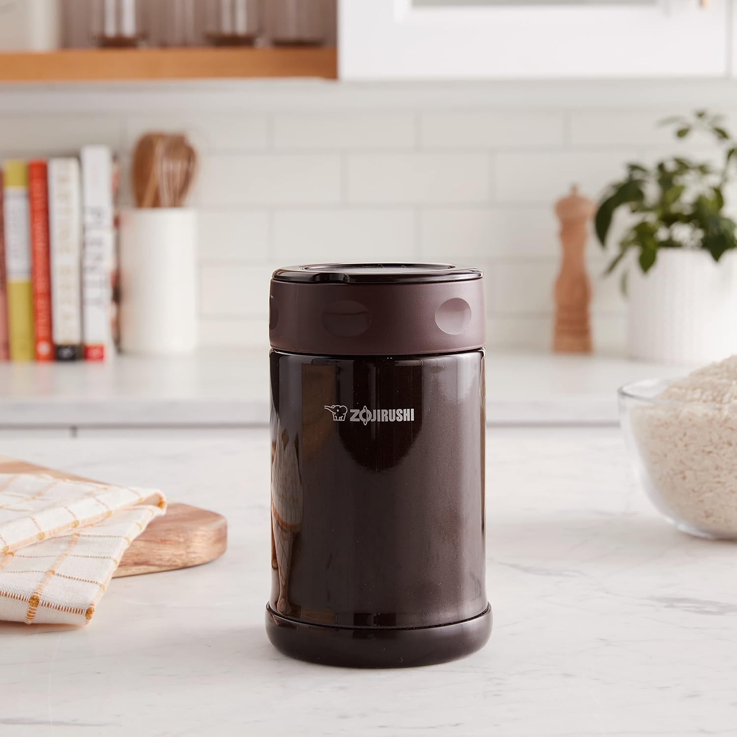 RECIPIENTE TÉRMICO ZOJIRUSHI ACERO INOXIDABLE MEDIANO MARRÓN OSCURO - 5