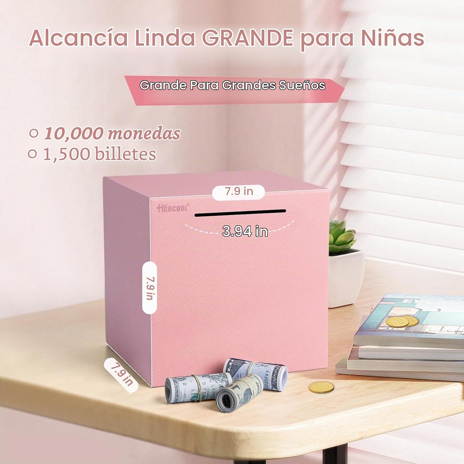 ALCANCÍA HICOCOOL ACERO INOXIDABLE ROSA 7.9 PULGADAS - 2