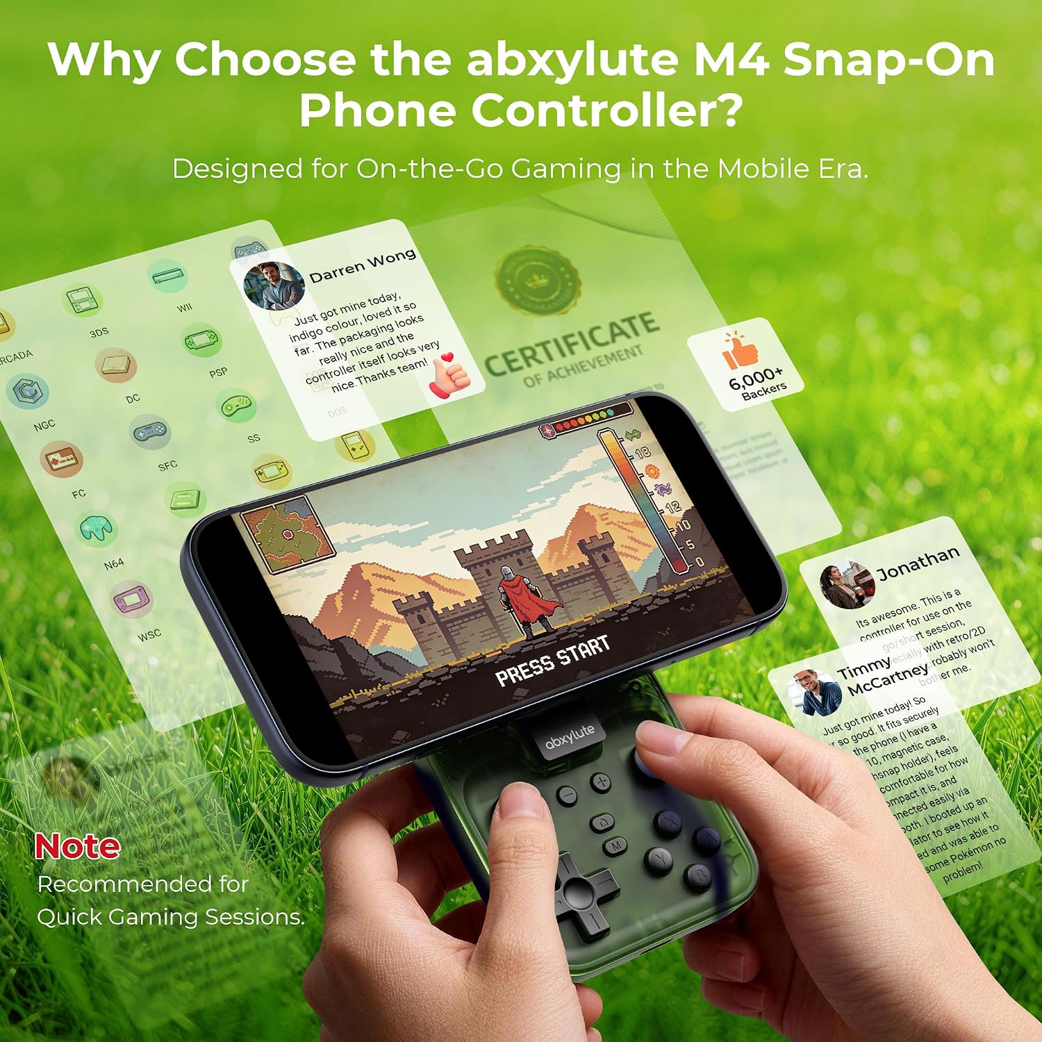 CONTROL GAMEPAD ABXYLUTE M4 SNAP-ON MOBILE GAMING CONTROLLER VERDE - 2