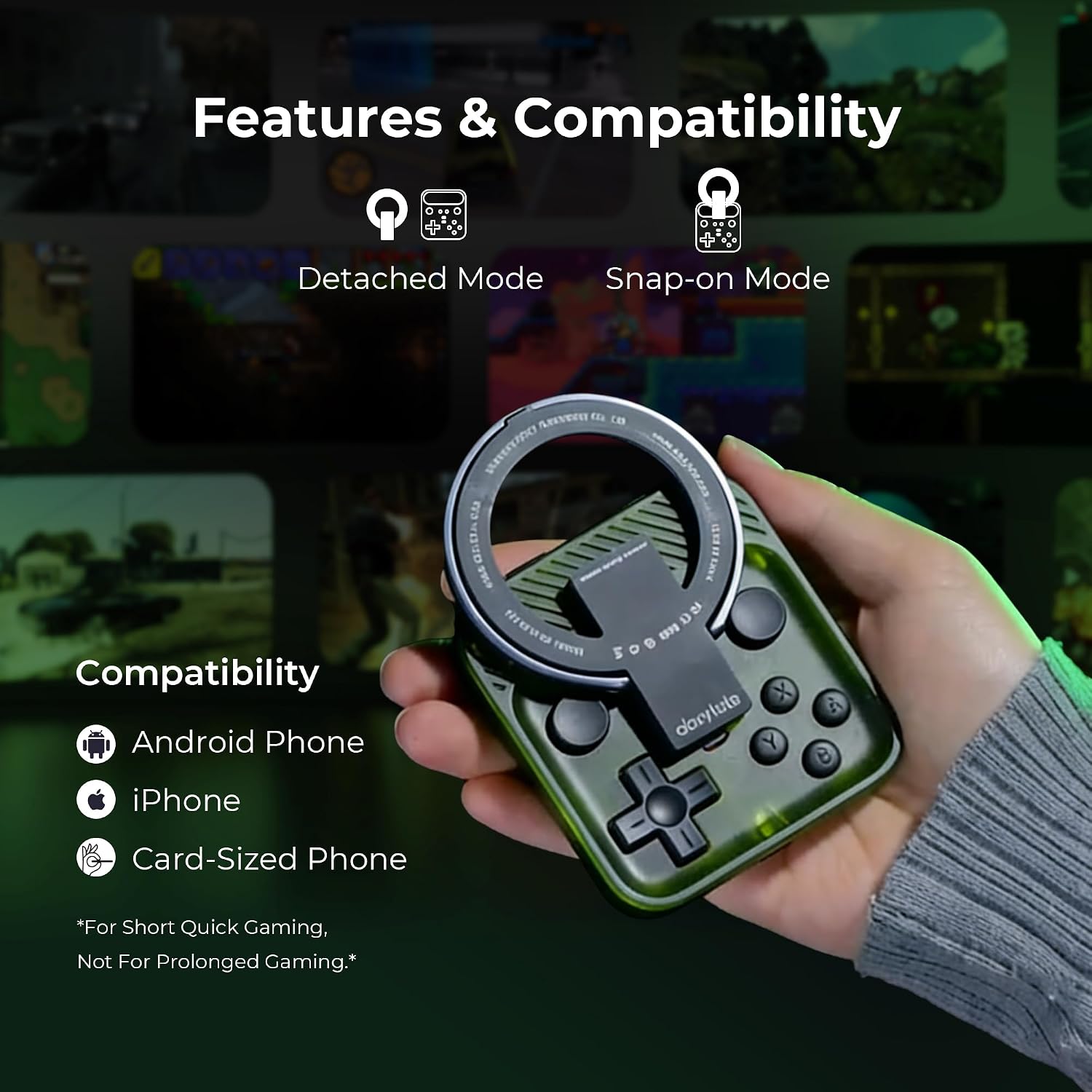 CONTROL GAMEPAD ABXYLUTE M4 SNAP-ON MOBILE GAMING CONTROLLER VERDE - 3